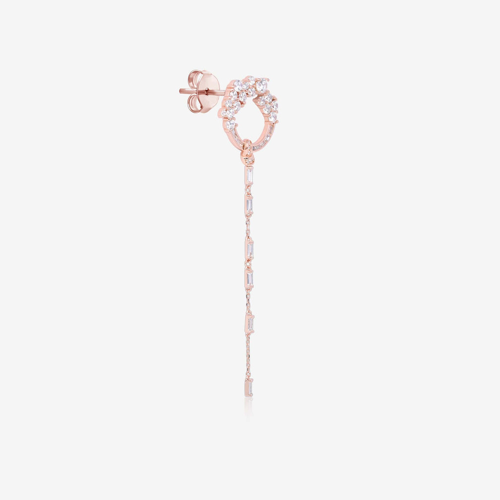 Rosegold Circular Sleek CZ Dangler