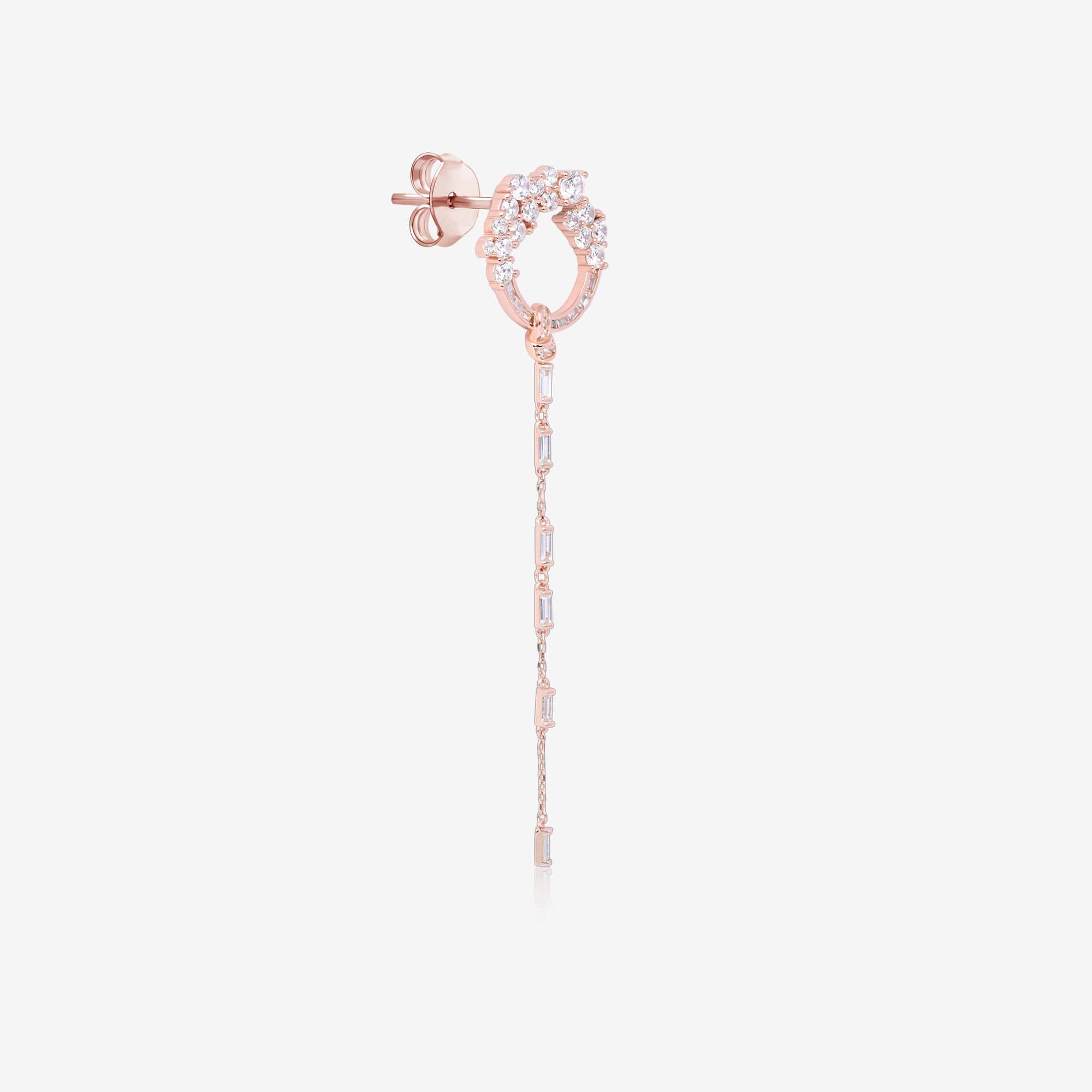 Rosegold Circular Sleek CZ Dangler