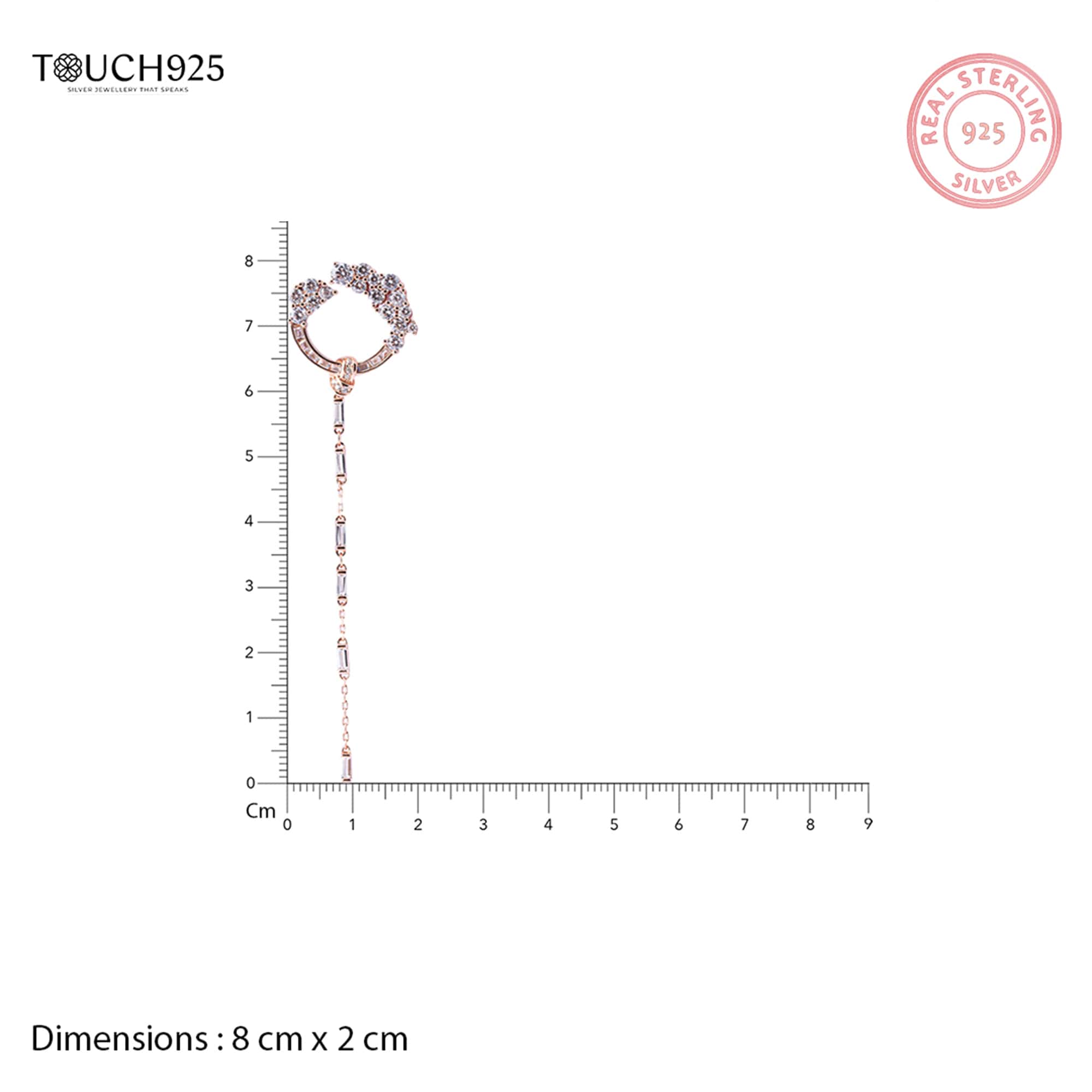 Rosegold Circular Sleek CZ Dangler