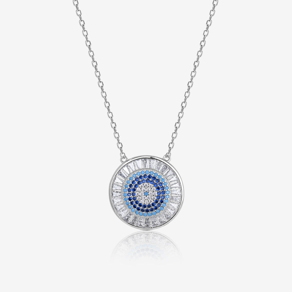 Blue Stone Circle Necklace