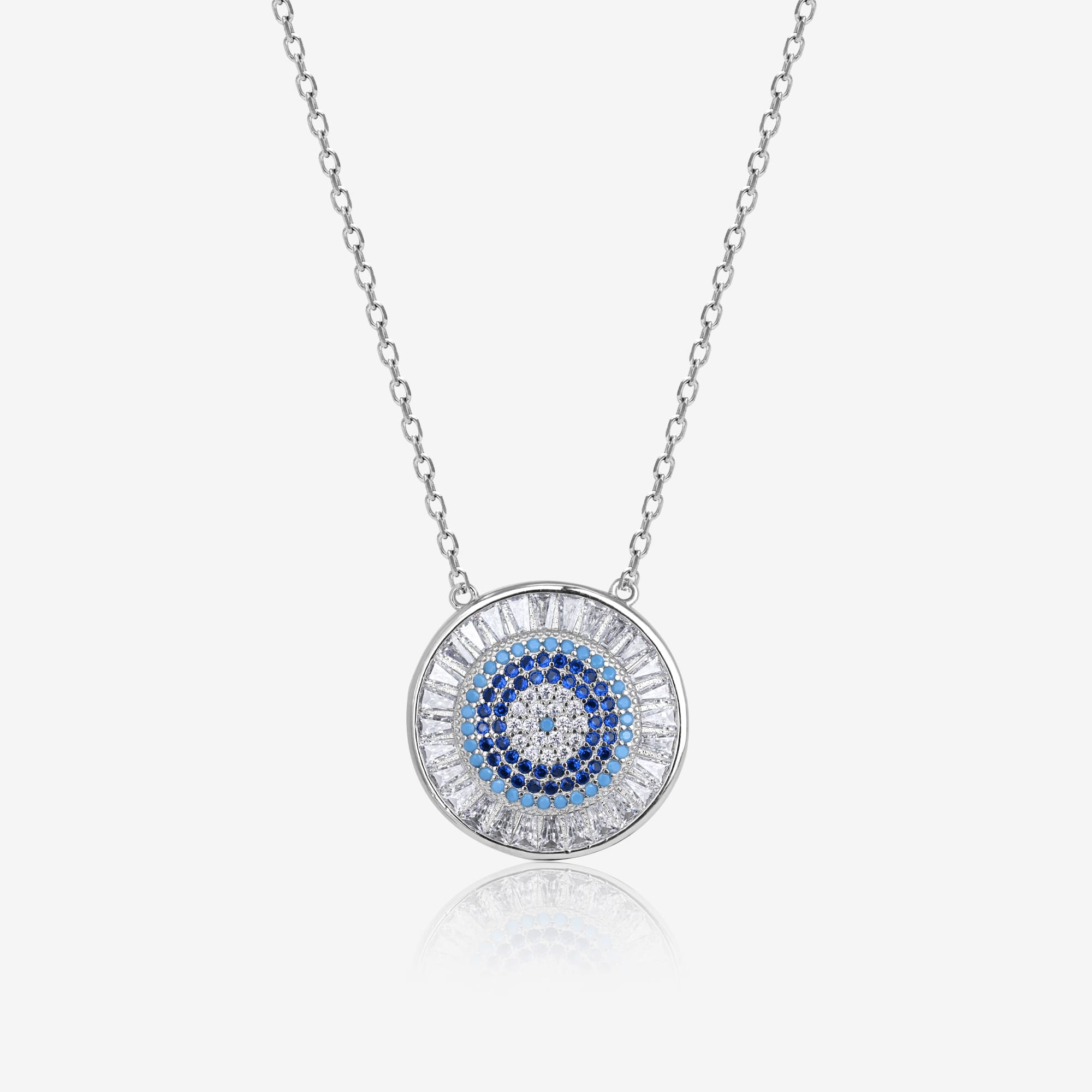 Blue Stone Circle Necklace