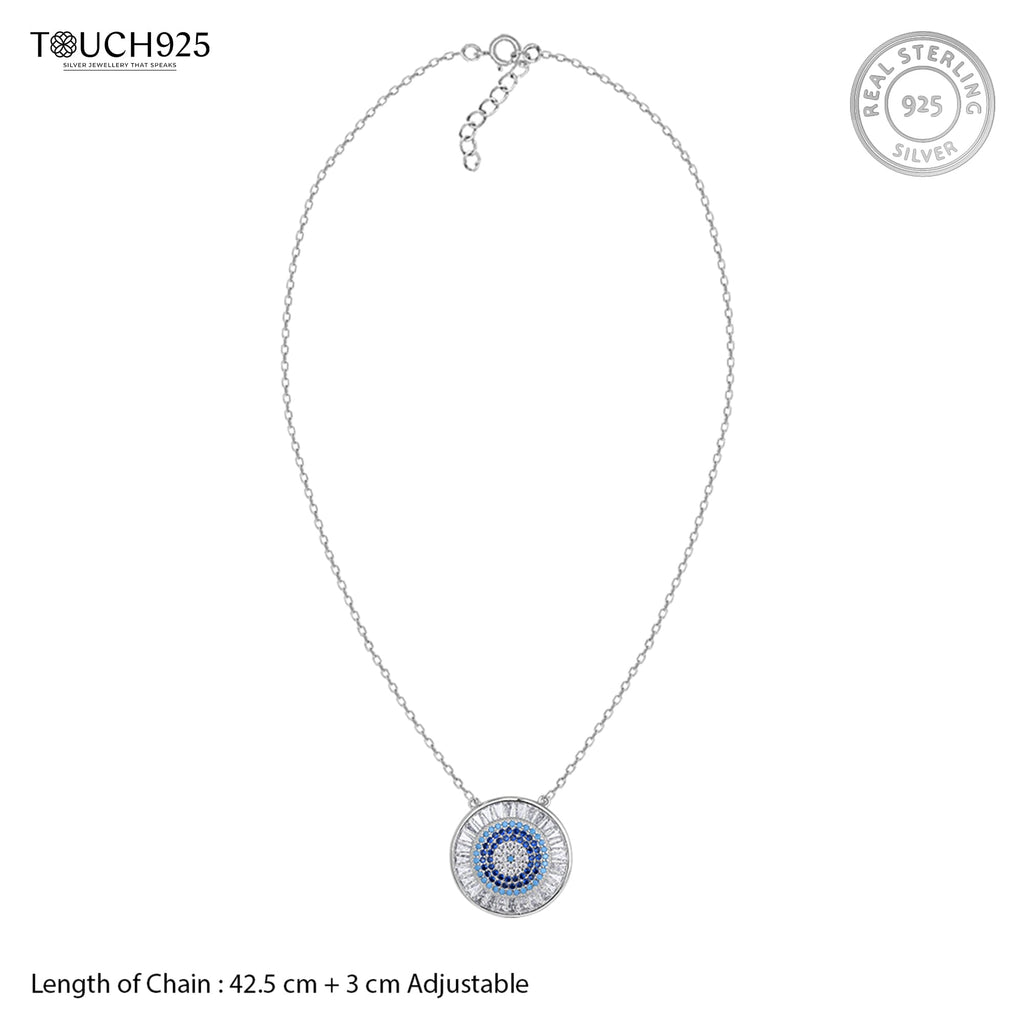 Blue Stone Circle Necklace