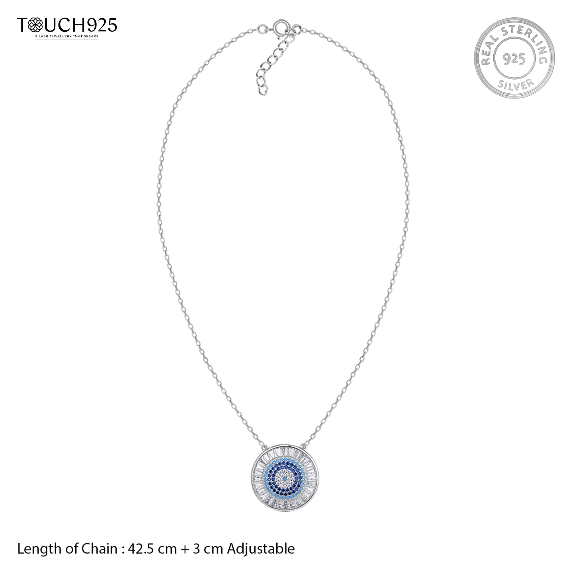 Blue Stone Circle Necklace