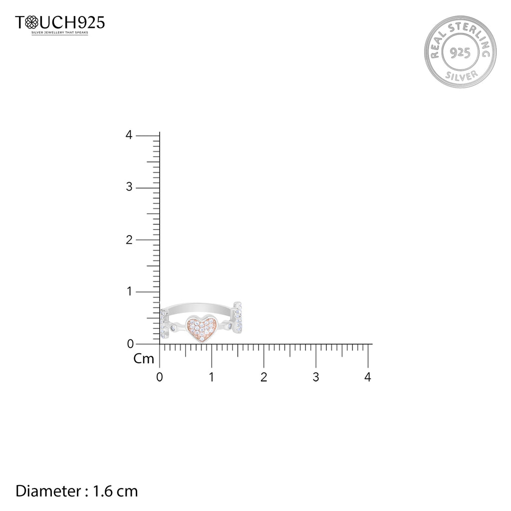 Love Heart-Crafted Silver Ring