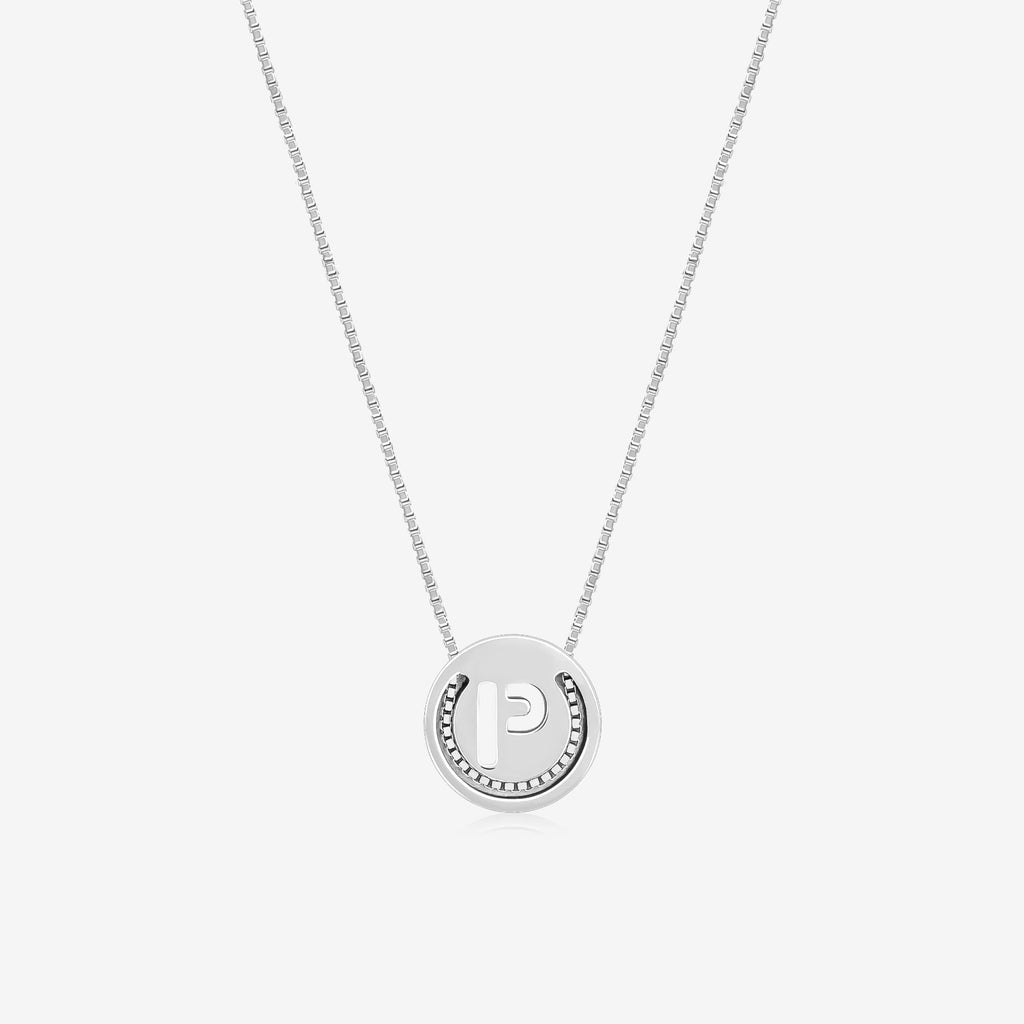 Circular Initial 'P' Necklace