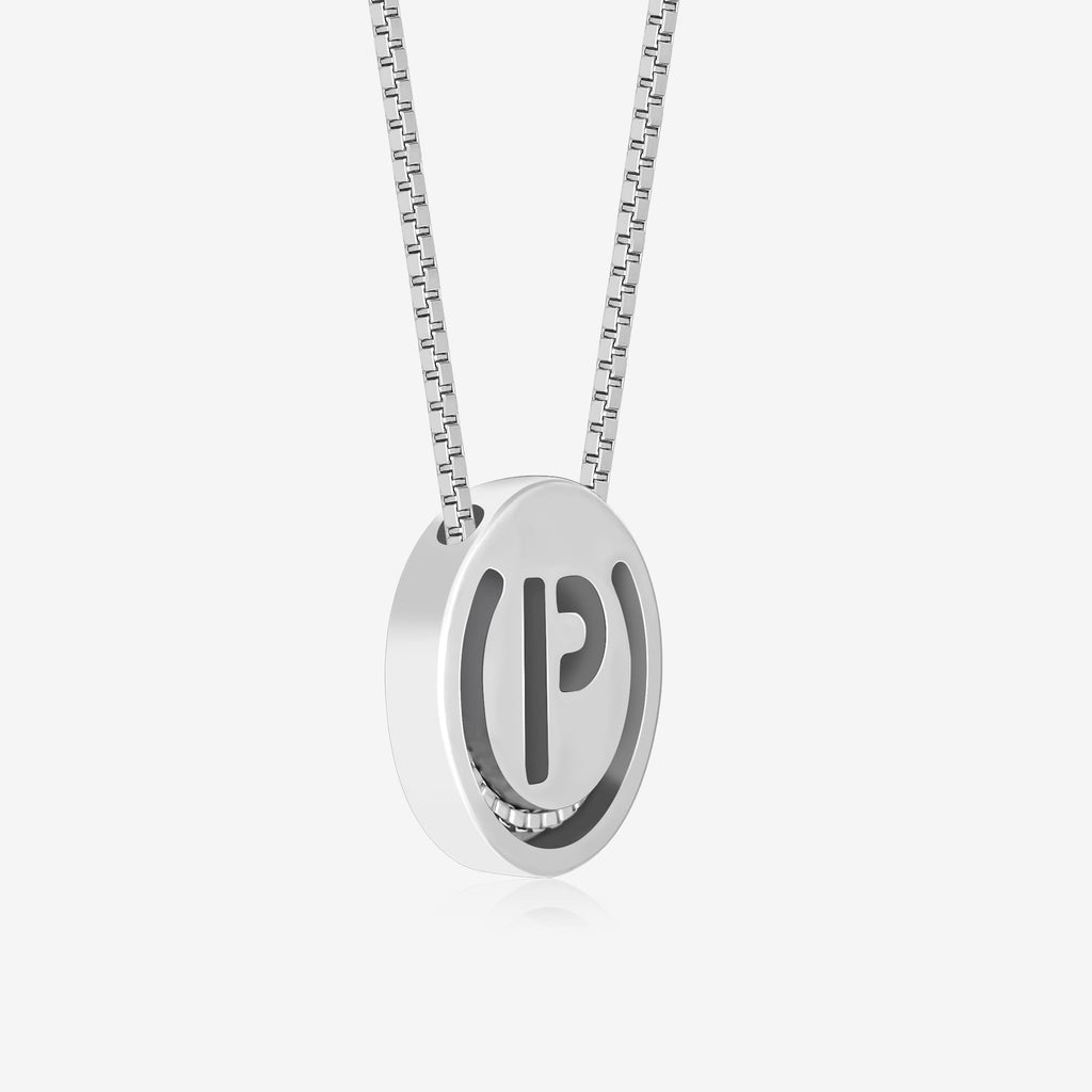 Circular Initial 'P' Necklace