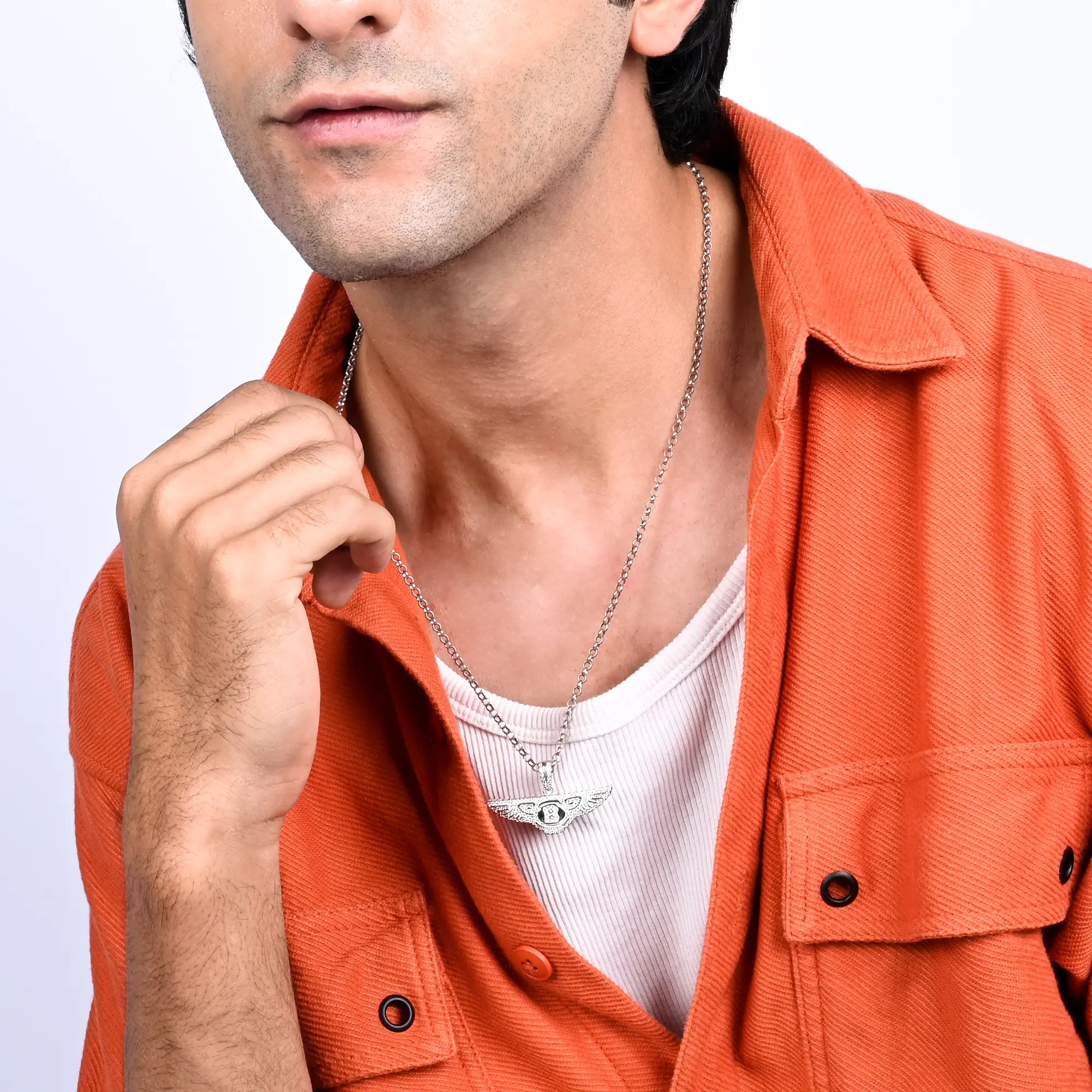 Bentley Signature Zircon Studded Silver Locket