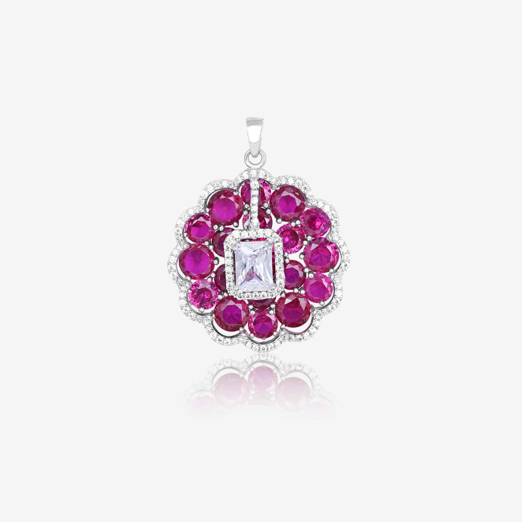 Majestic Blossom Silver Necklace Set