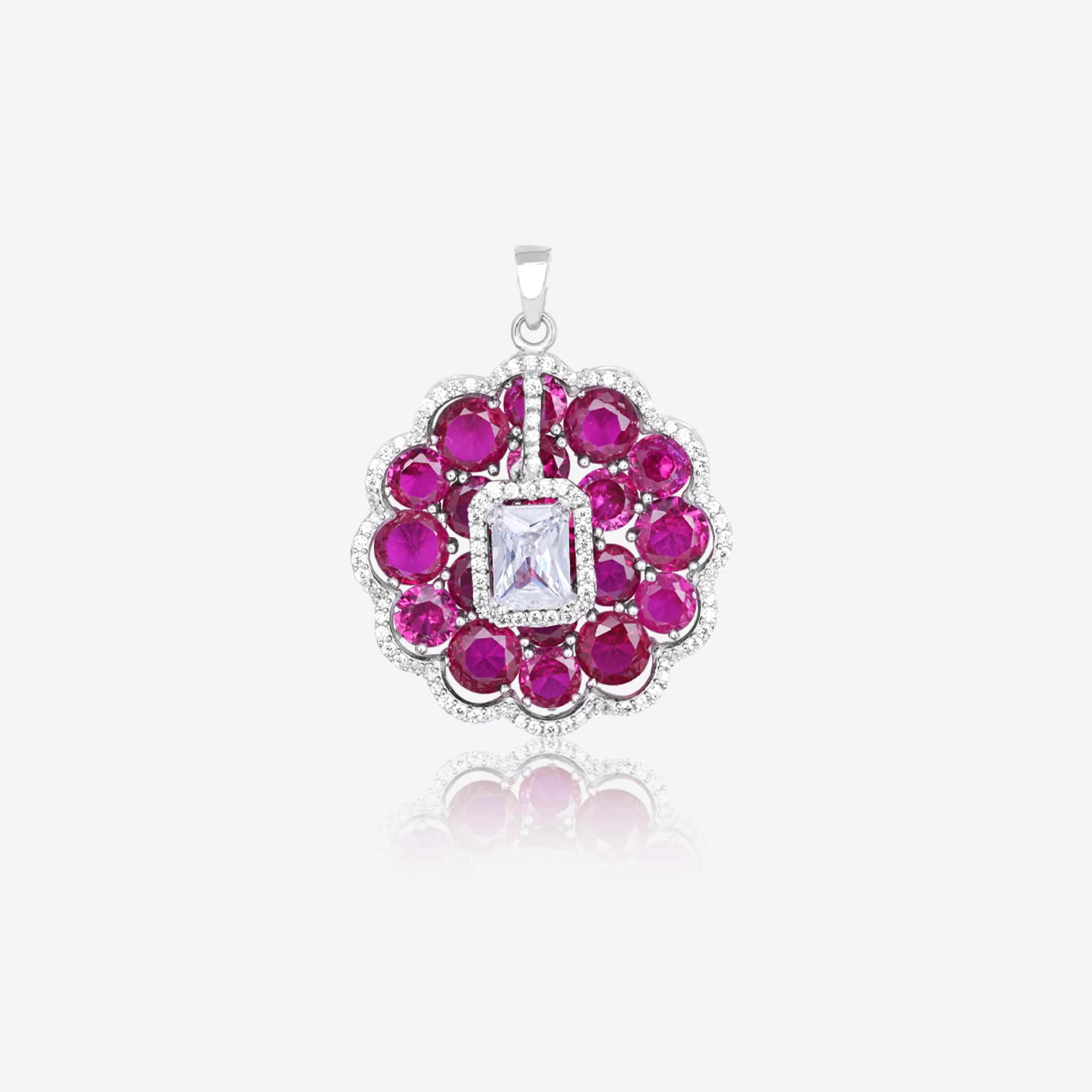 Majestic Blossom Silver Necklace Set