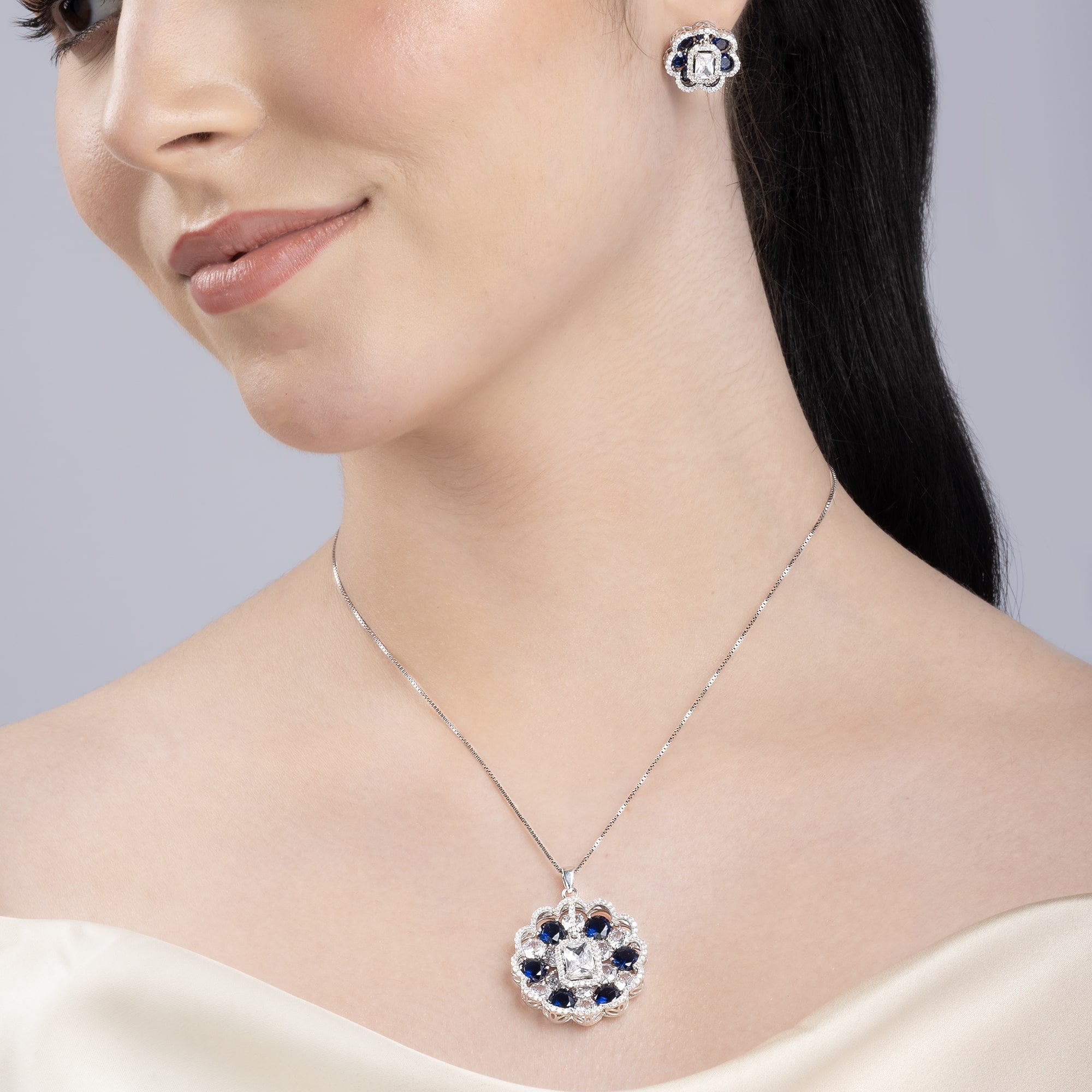 Midnight Blossom Pendant Set