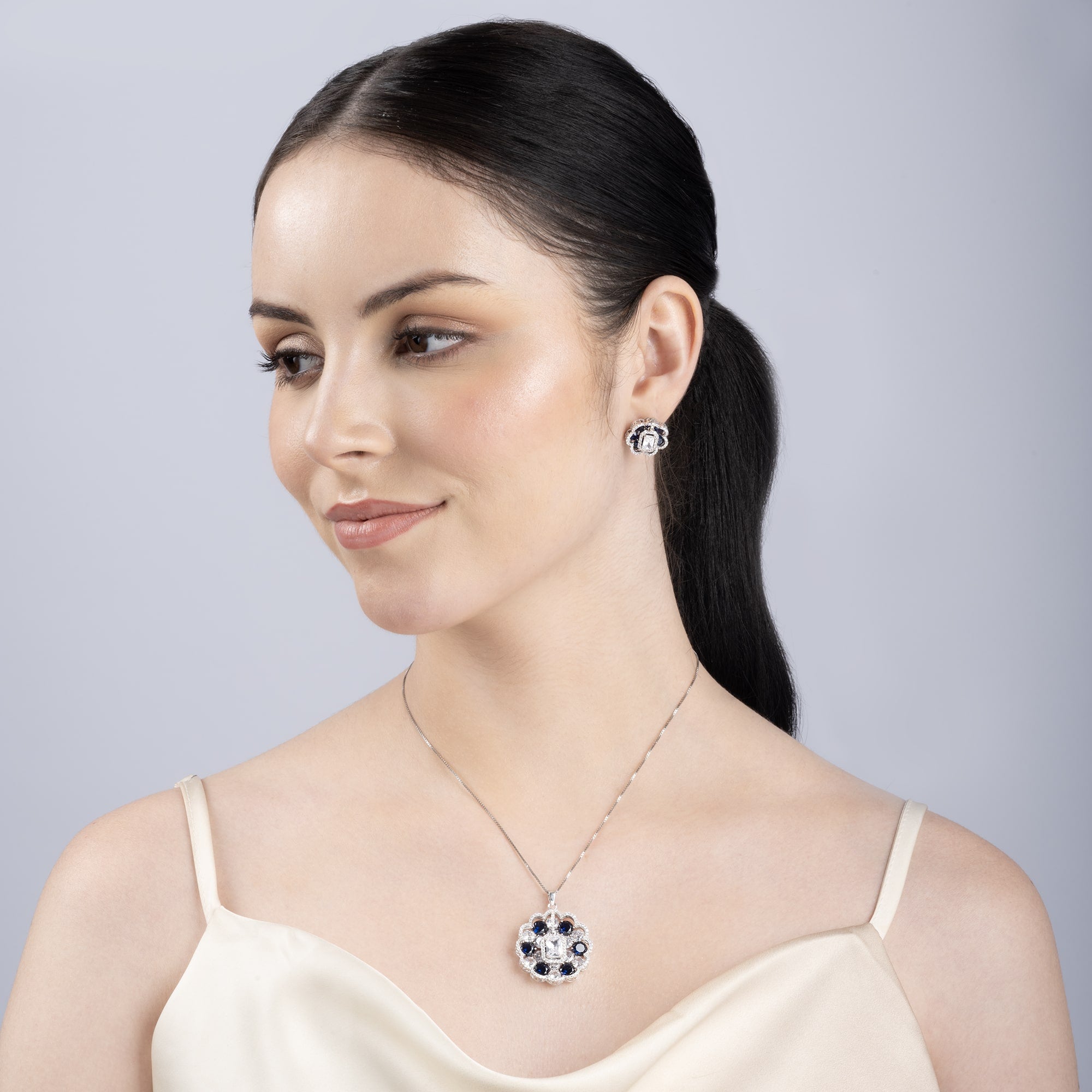 Midnight Blossom Pendant Set