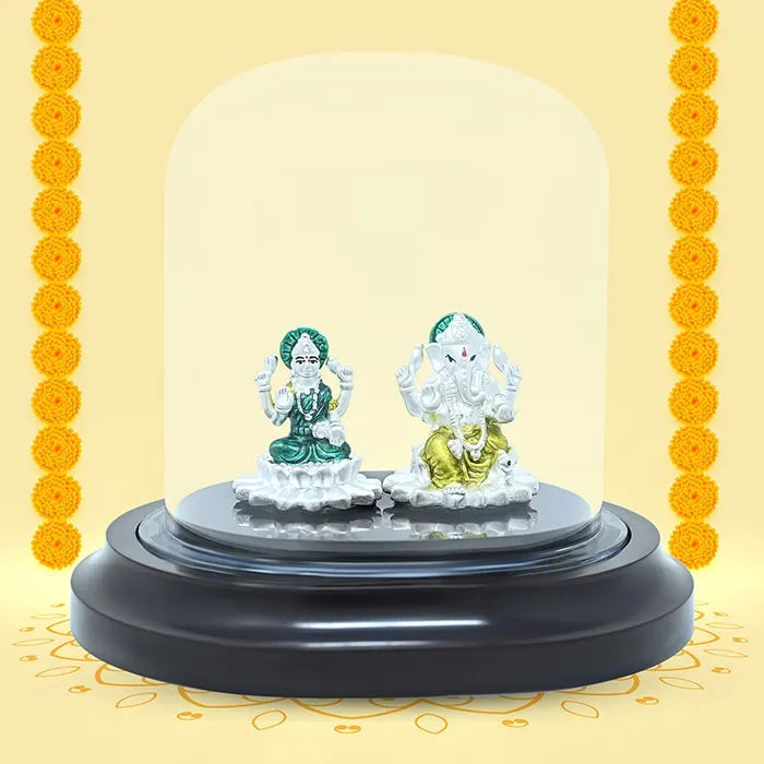 999 Silver Lakshmi Ganesha Devotion Idol - Touch925