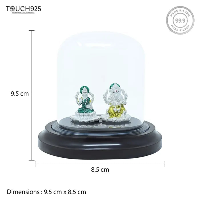 999 Silver Lakshmi Ganesha Devotion Idol - Touch925