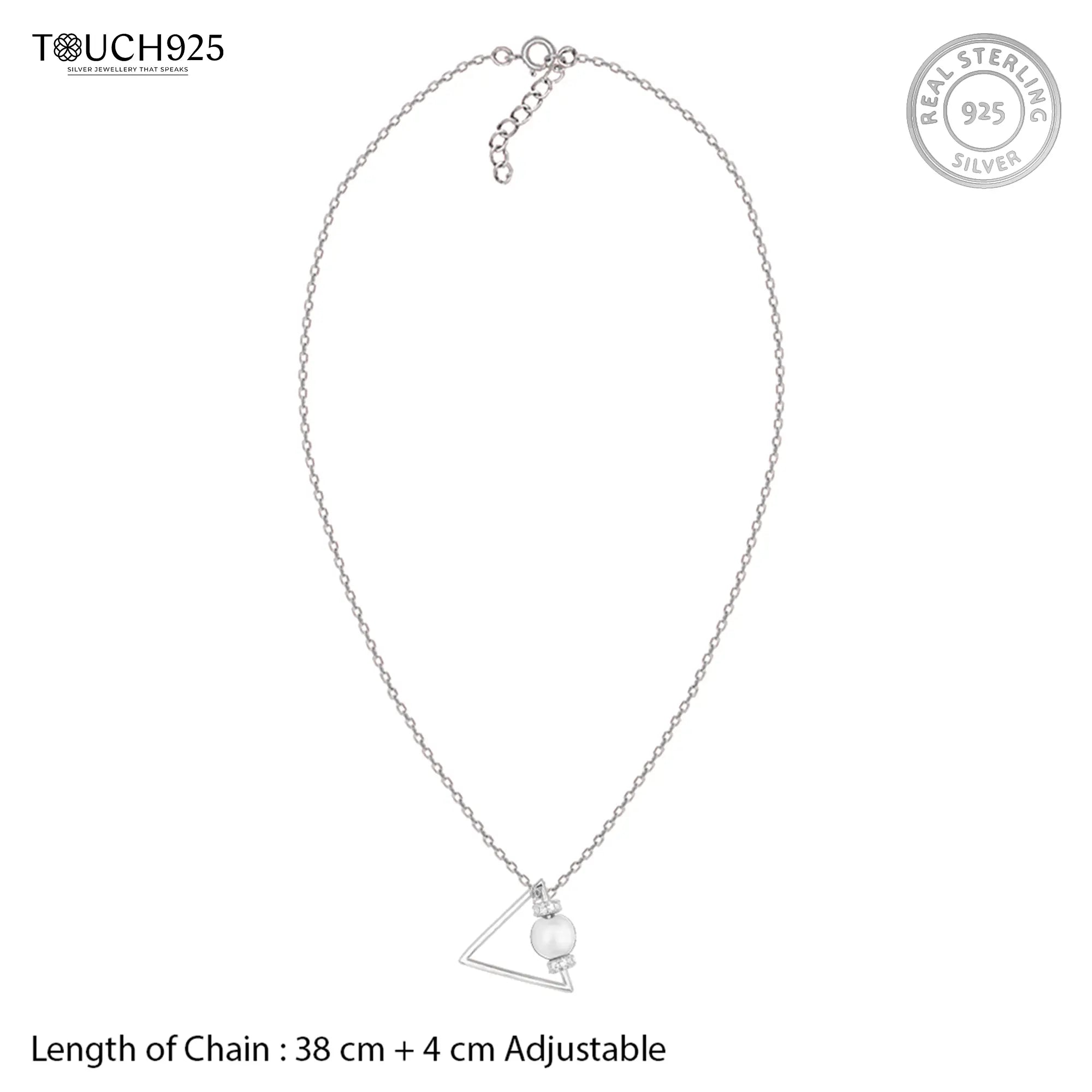 Graceful Triangle Pearl Necklace