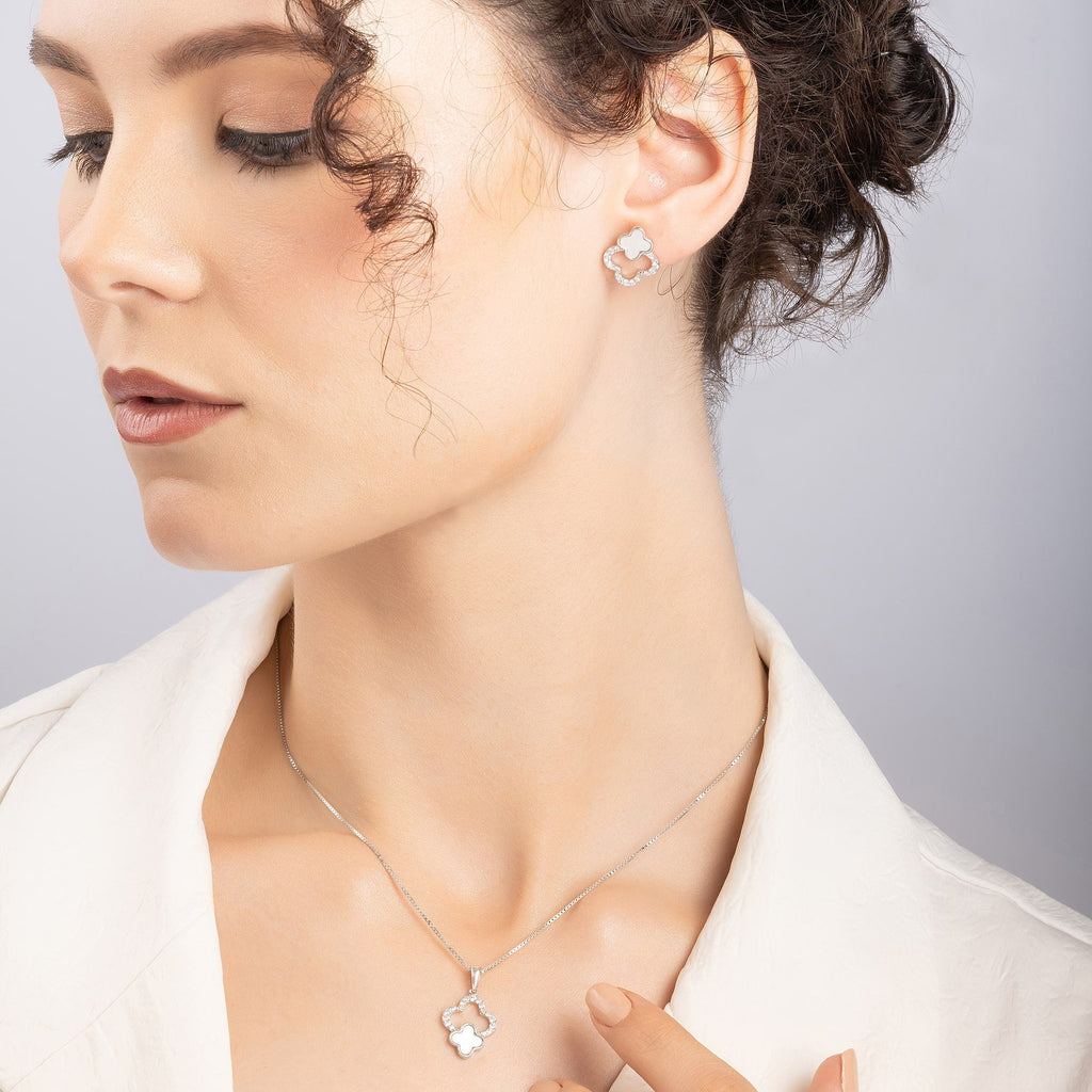 Zircon Bloom Pendant Set