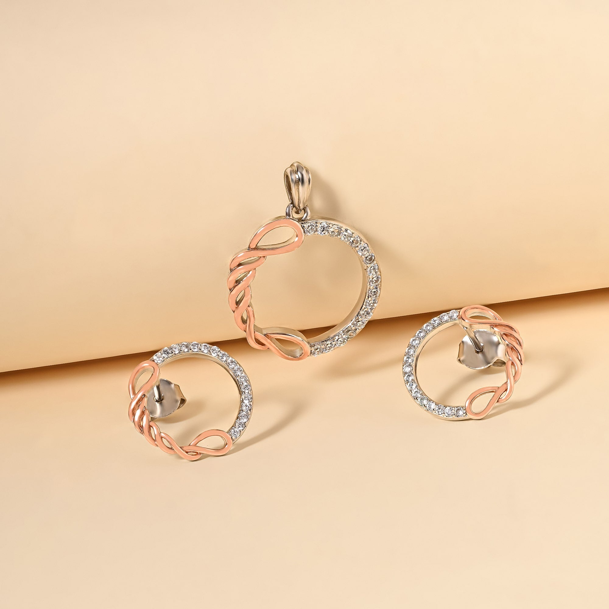 Two-Tone Elegance Pendant set