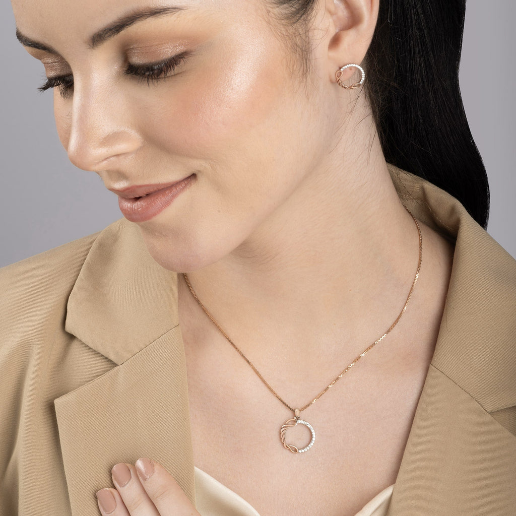 Two-Tone Elegance Pendant set