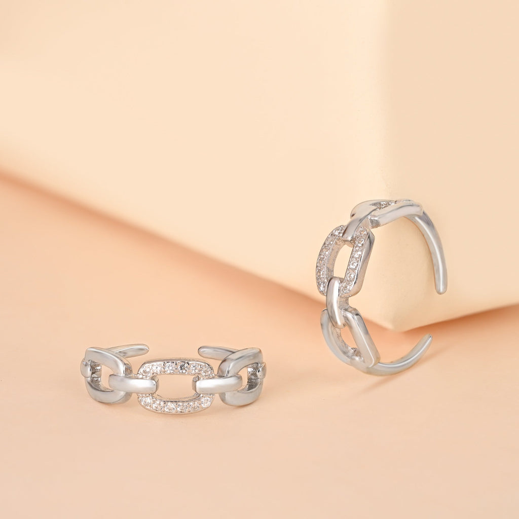 Stone Interlocking Toe Ring