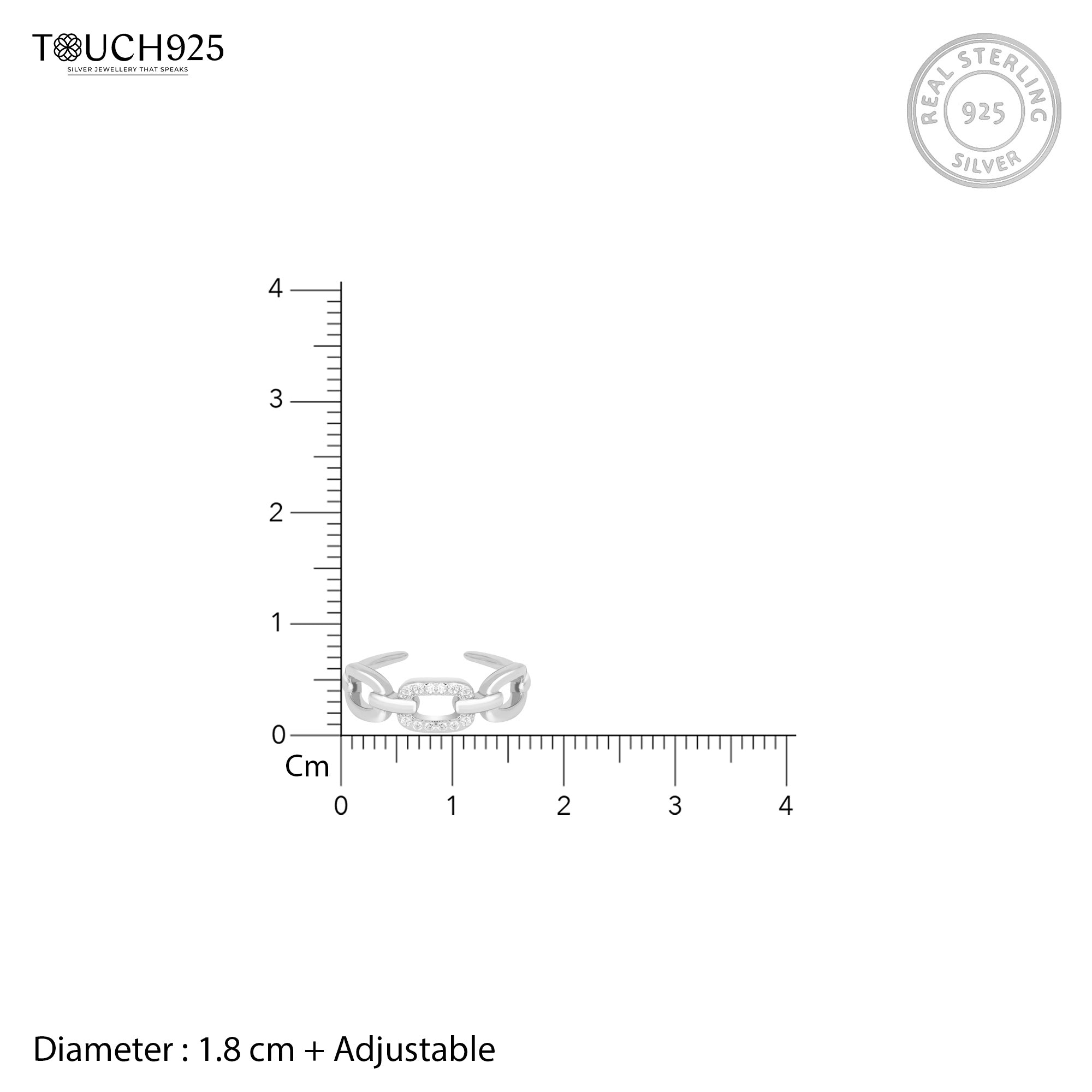Stone Interlocking Toe Ring