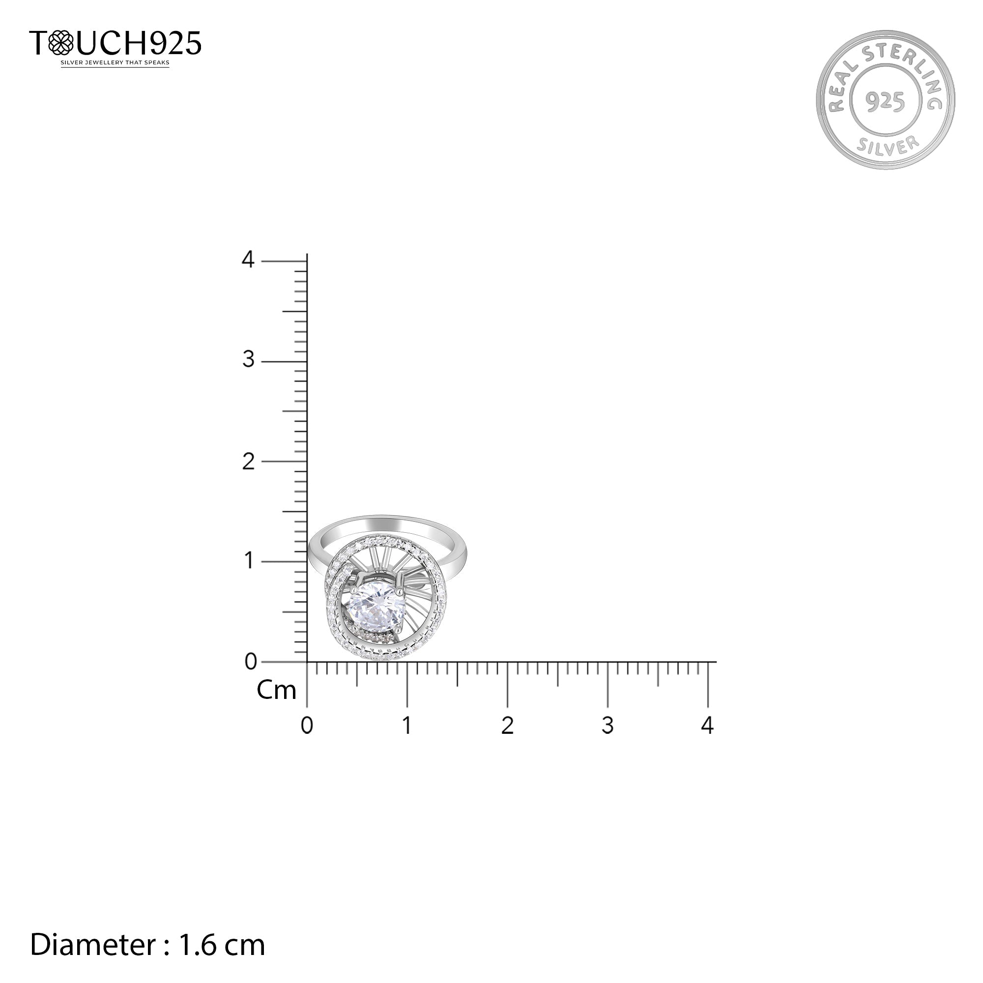 Elegant Glow Silver Ring