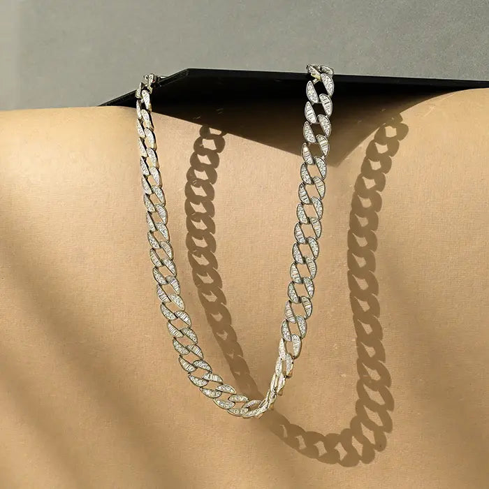Studded Silver Chunky Chain