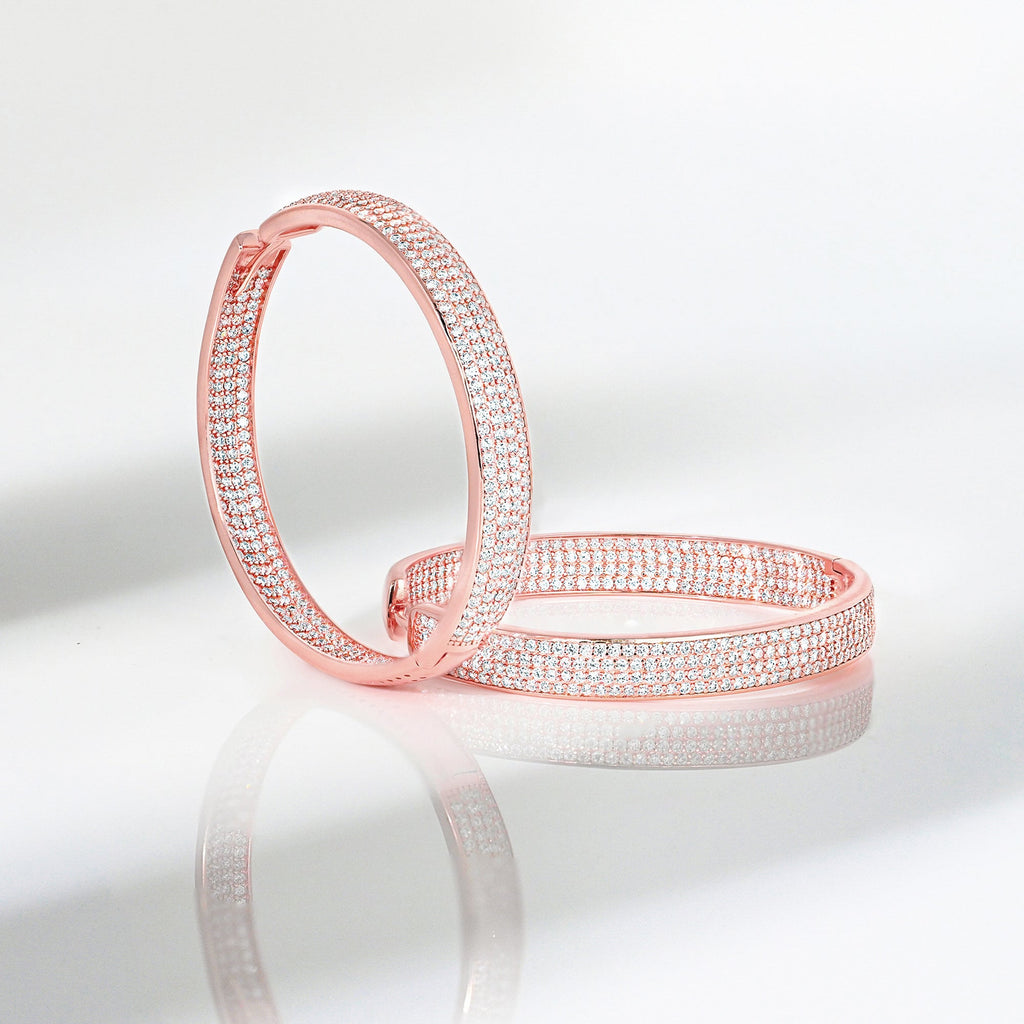 Chunky CZ-Studded Hoops