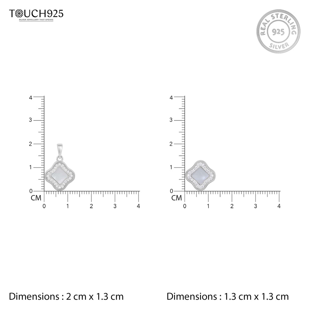 Aztec CZ Silver Pendant Set