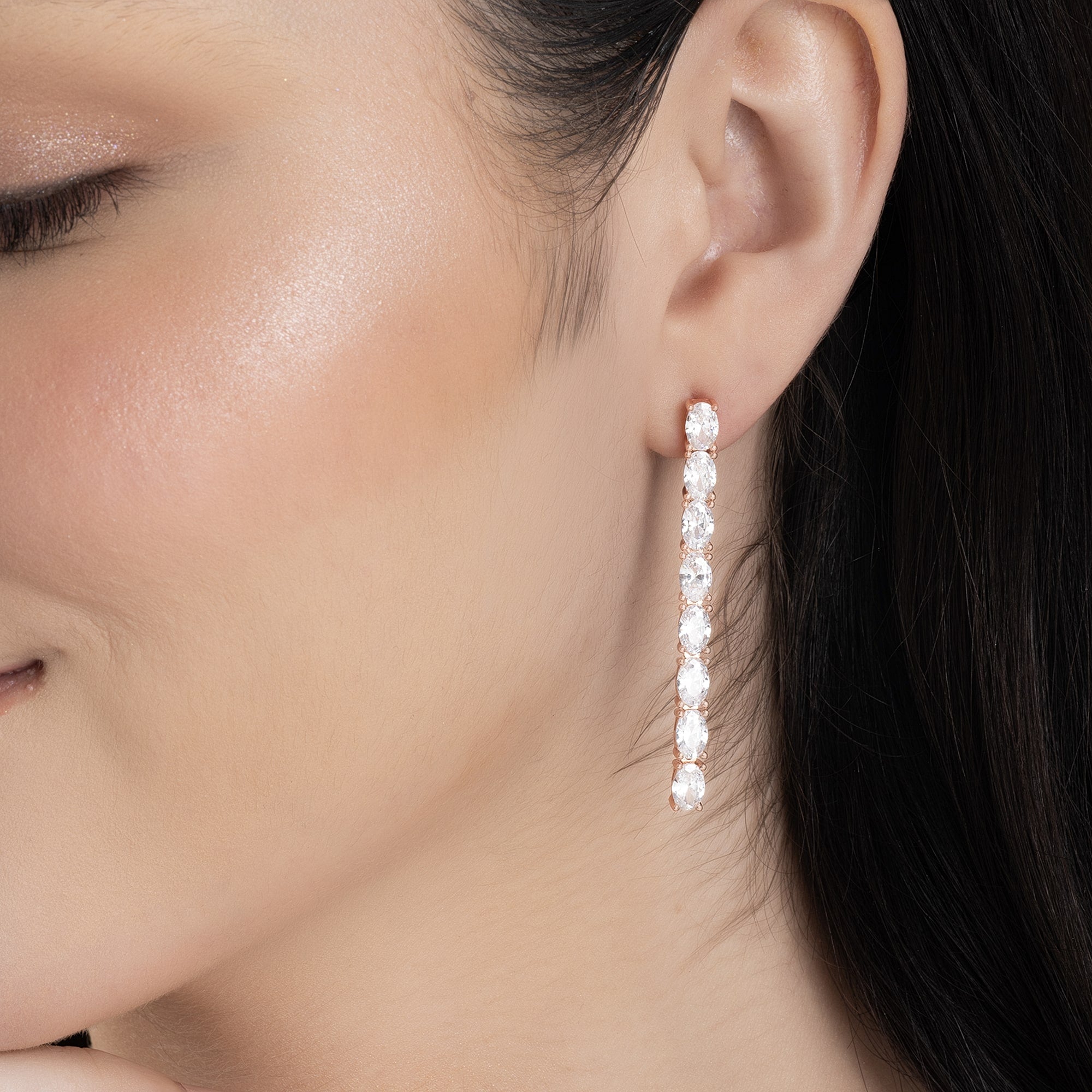 Rosegold Sleek CZ Dangler