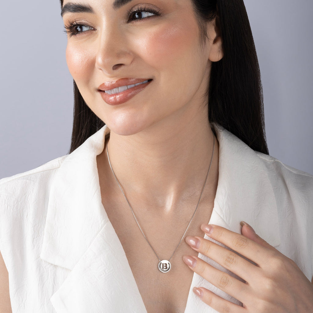 Circular Initial 'B' Necklace