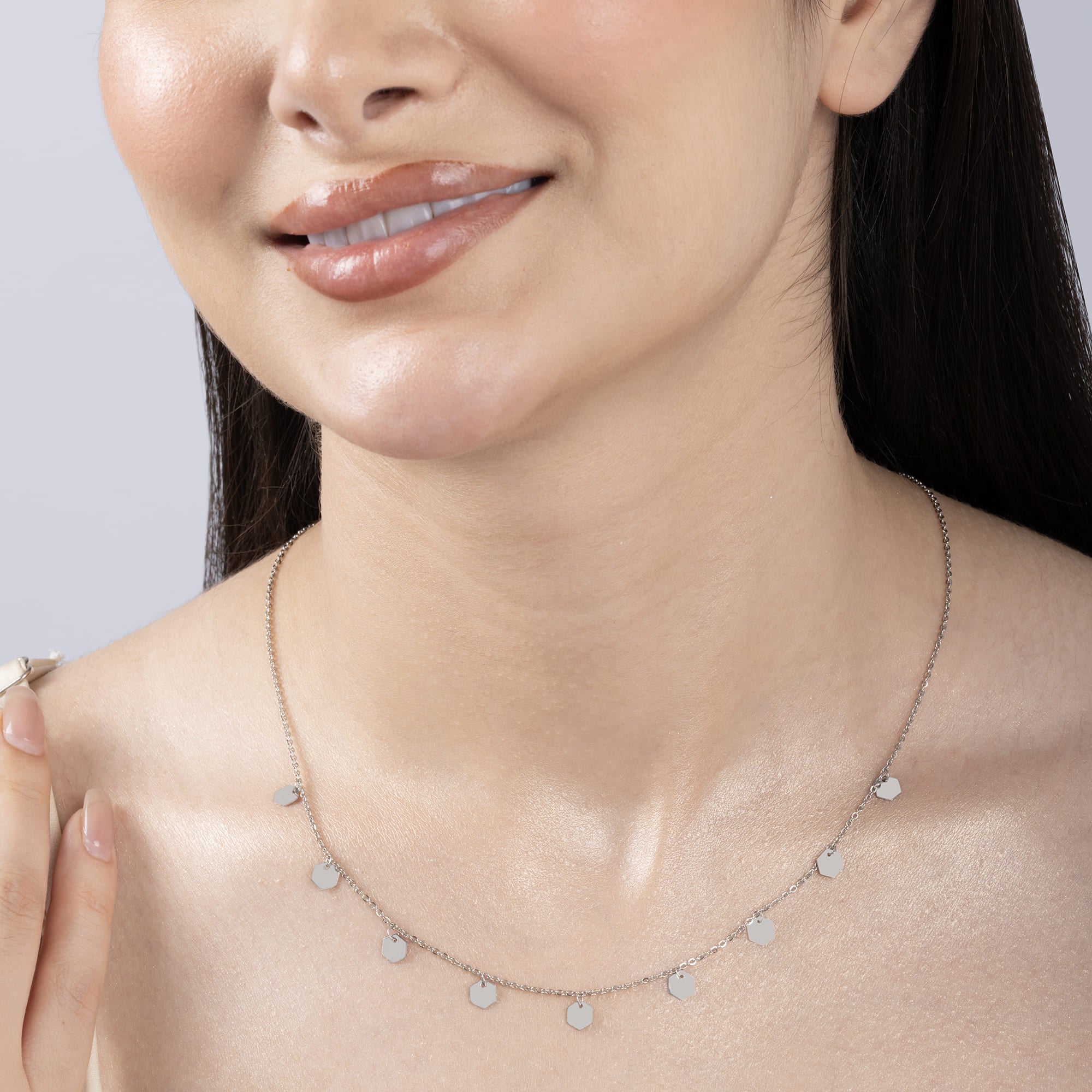 Hexagon Charm Necklace