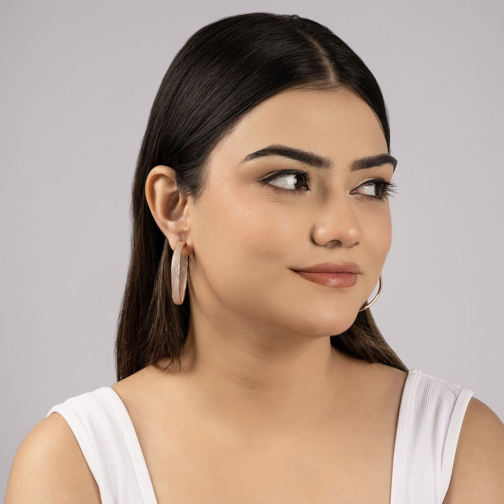 Chunky CZ-Studded Hoops