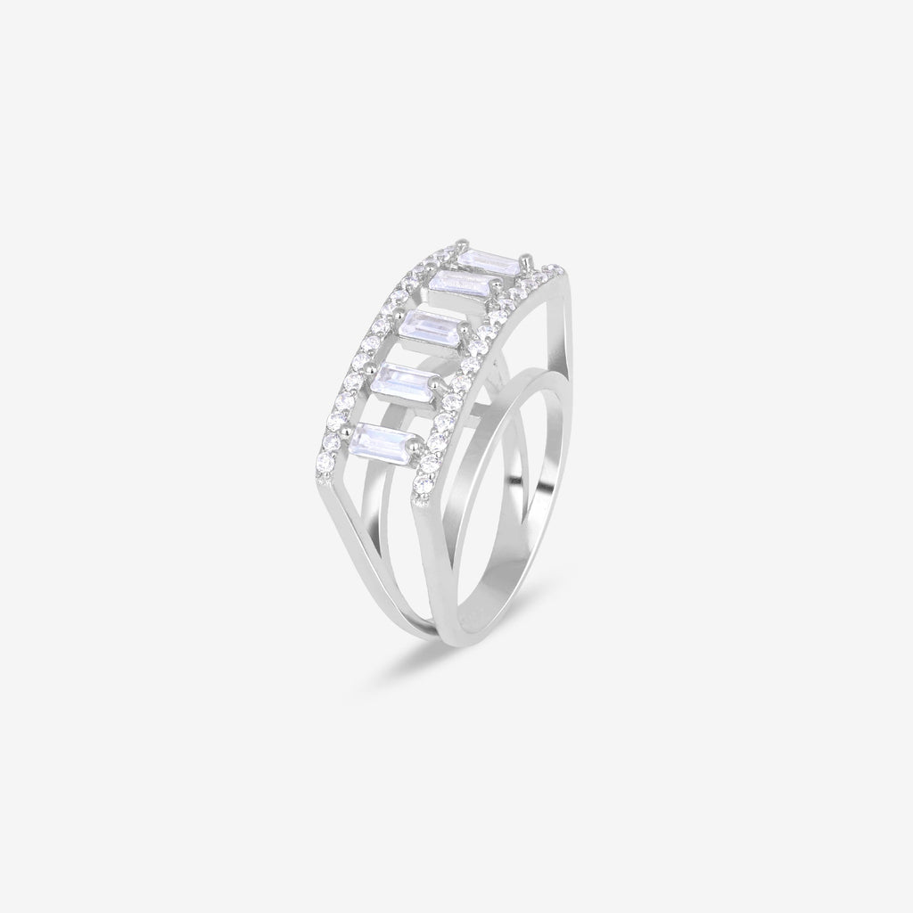 Vertical Stone Silver Ring