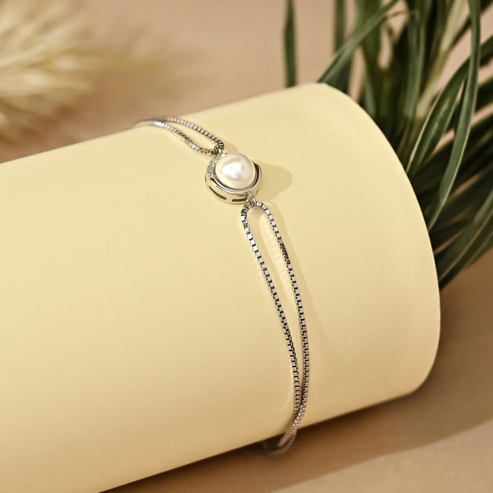 Double Chain Pearl Bracelet