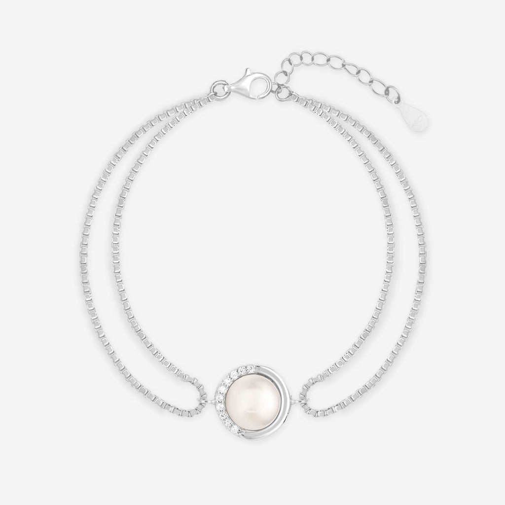 Double Chain Pearl Bracelet