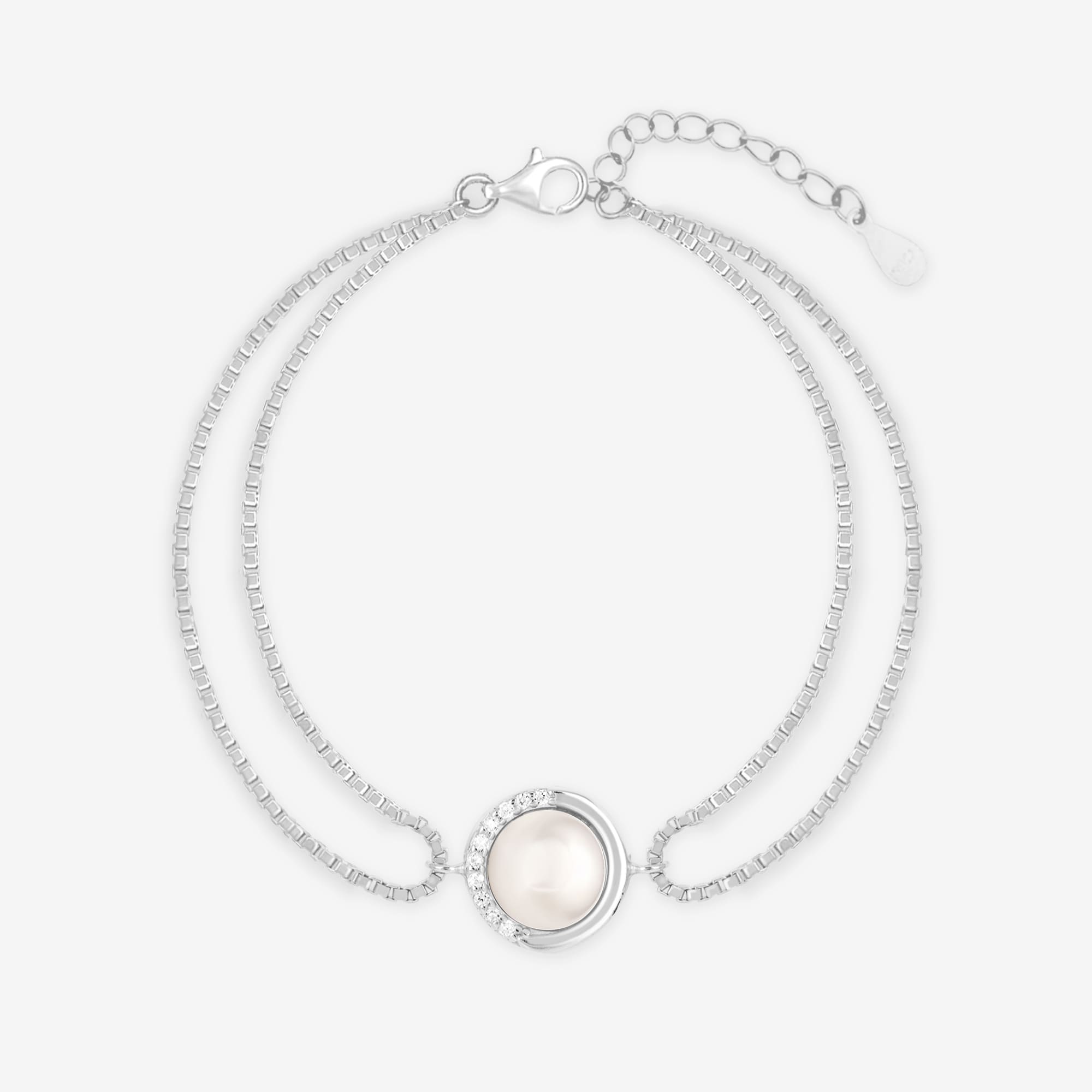 Double Chain Pearl Bracelet