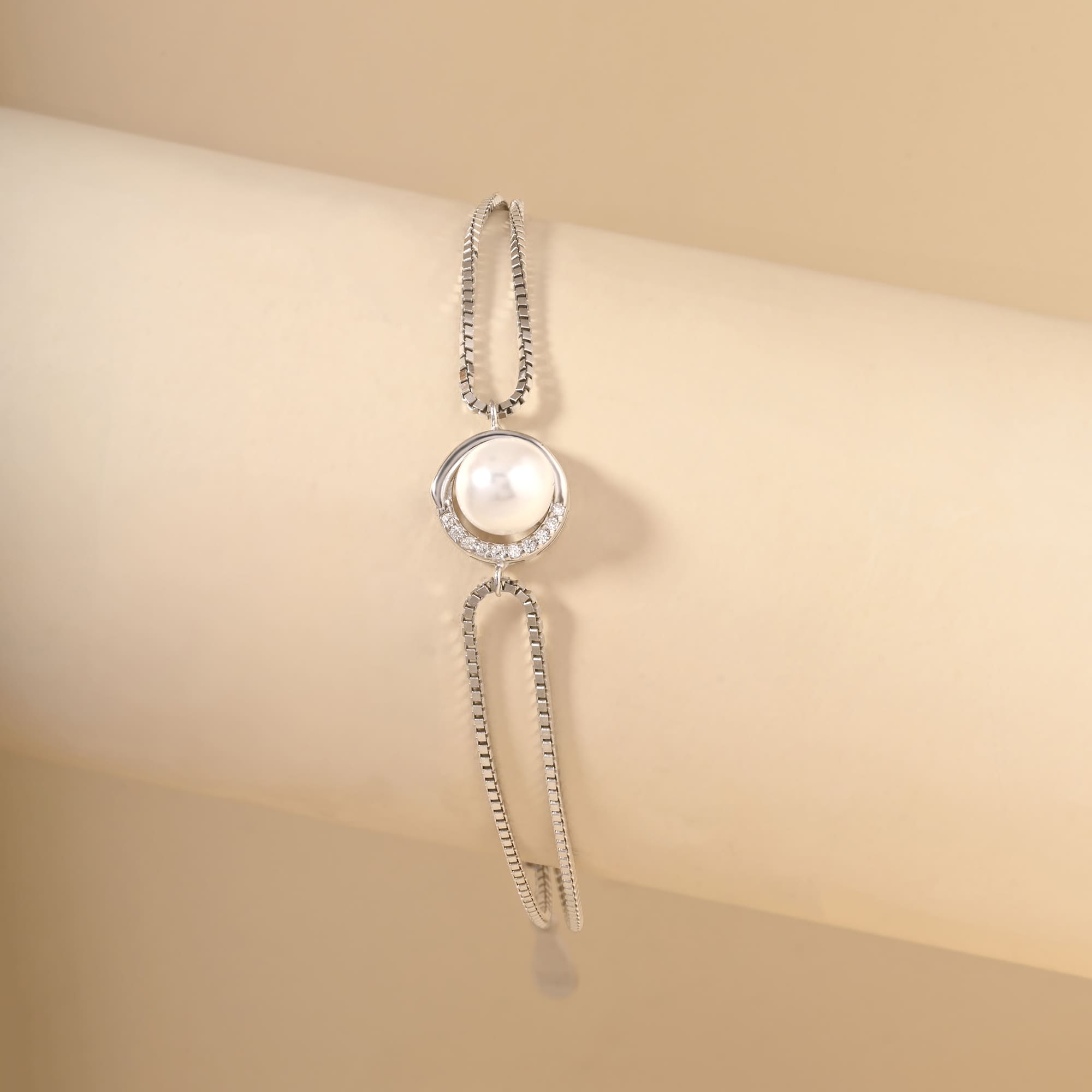 Double Chain Pearl Bracelet