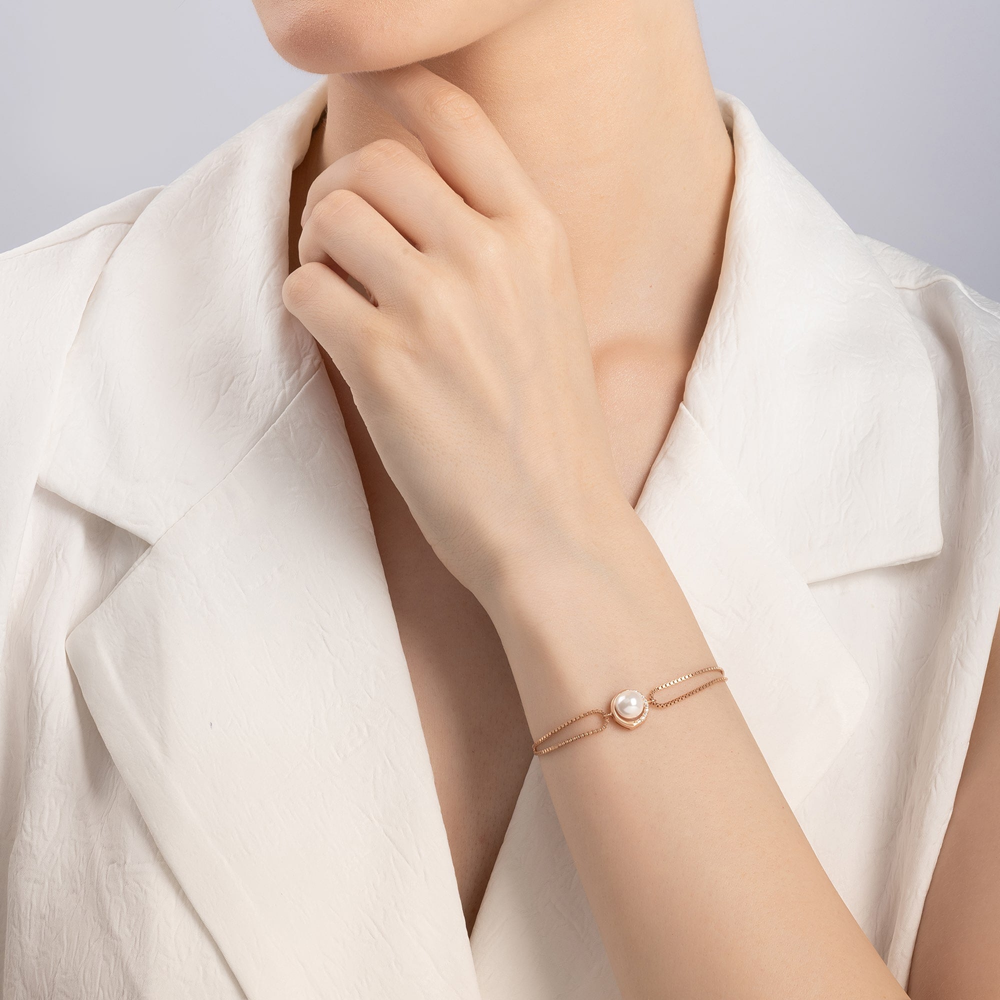 Double Chain Pearl Bracelet