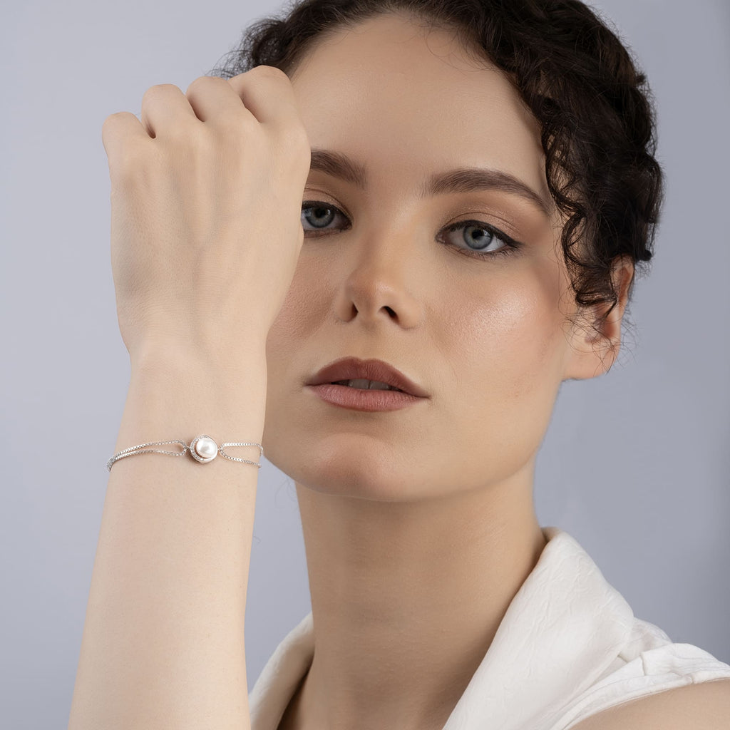 Double Chain Pearl Bracelet