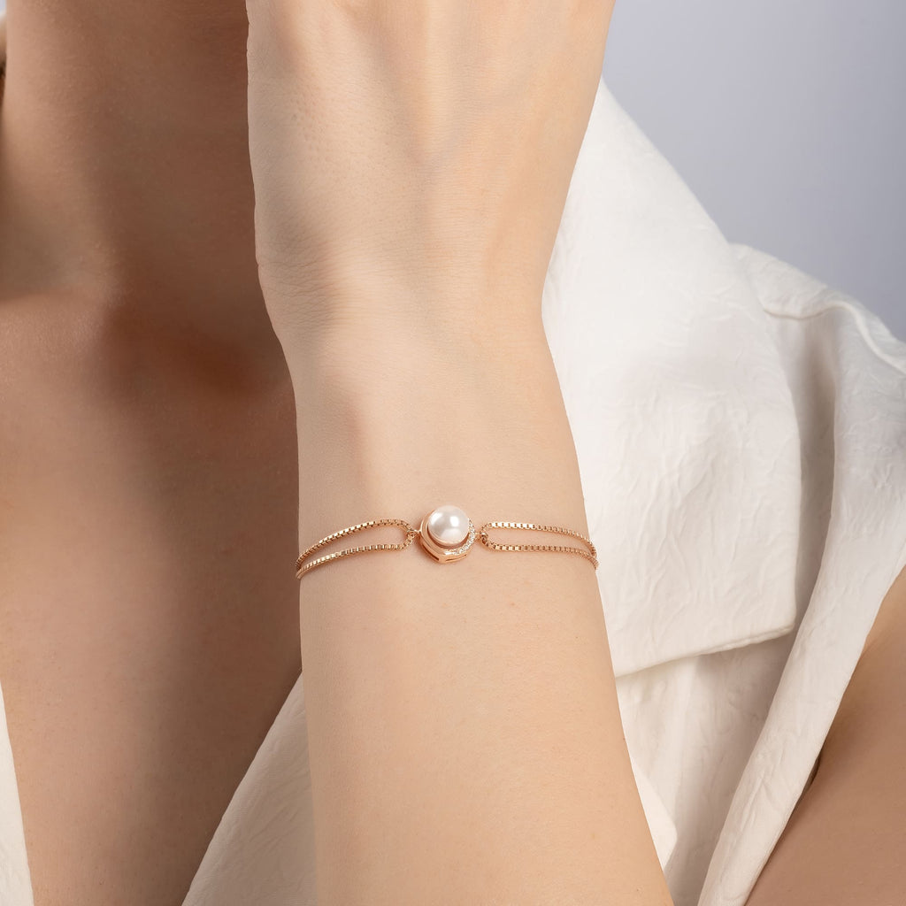 Double Chain Pearl Bracelet