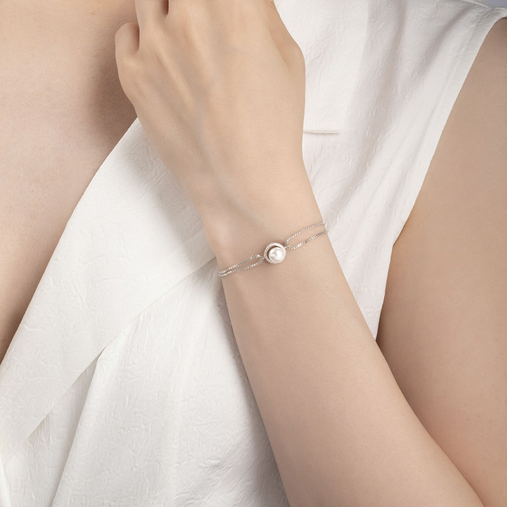 Double Chain Pearl Bracelet