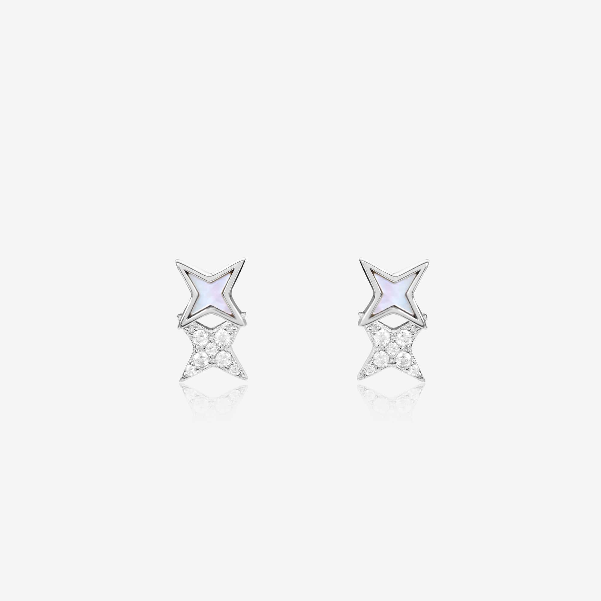Starry Zircon Silver Pendant Set
