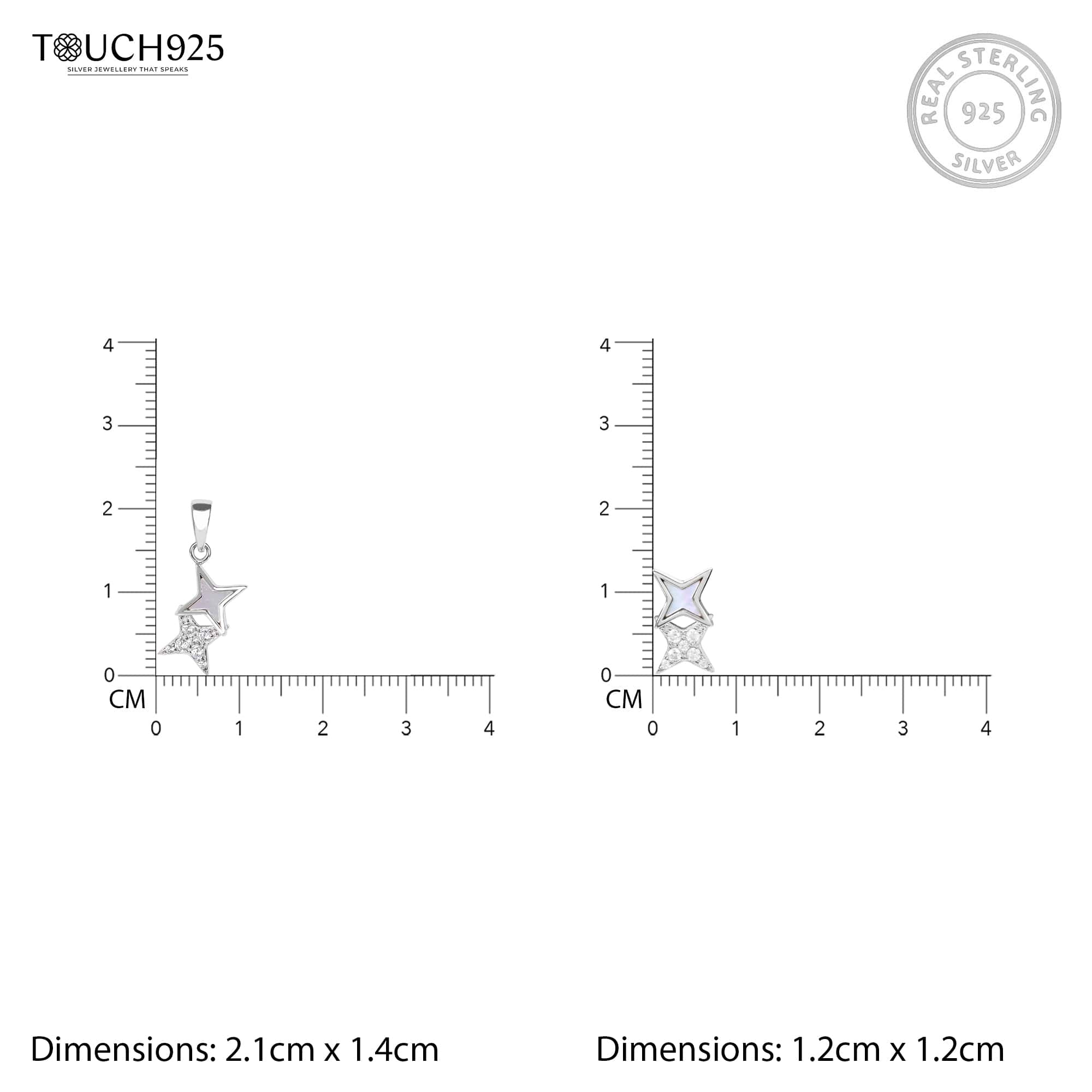 Starry Zircon Silver Pendant Set