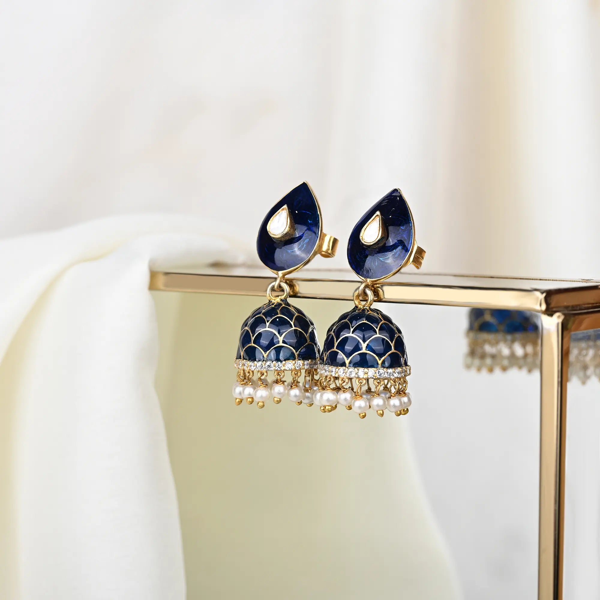 Navy Drop Jhumka