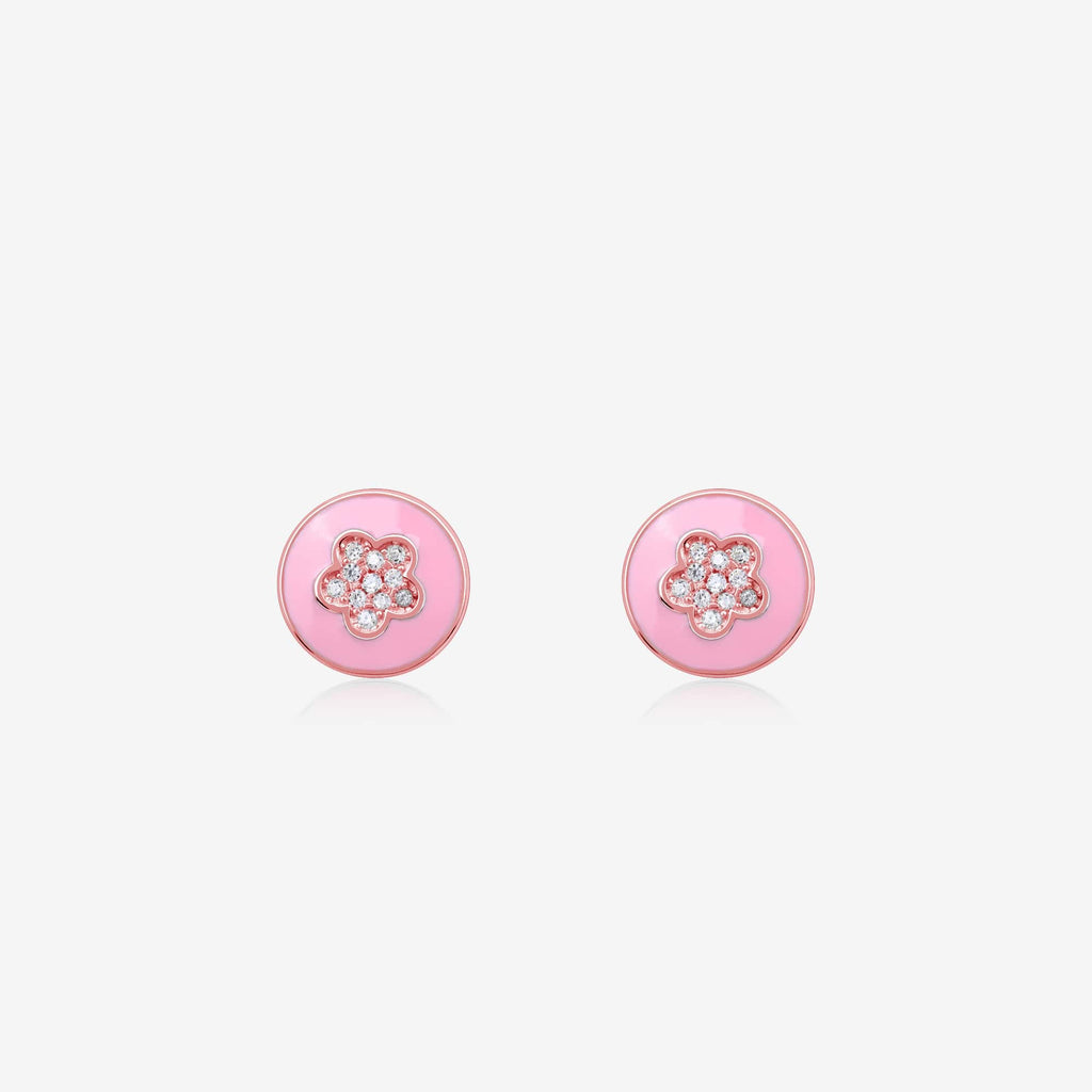 Pink Floral Studs