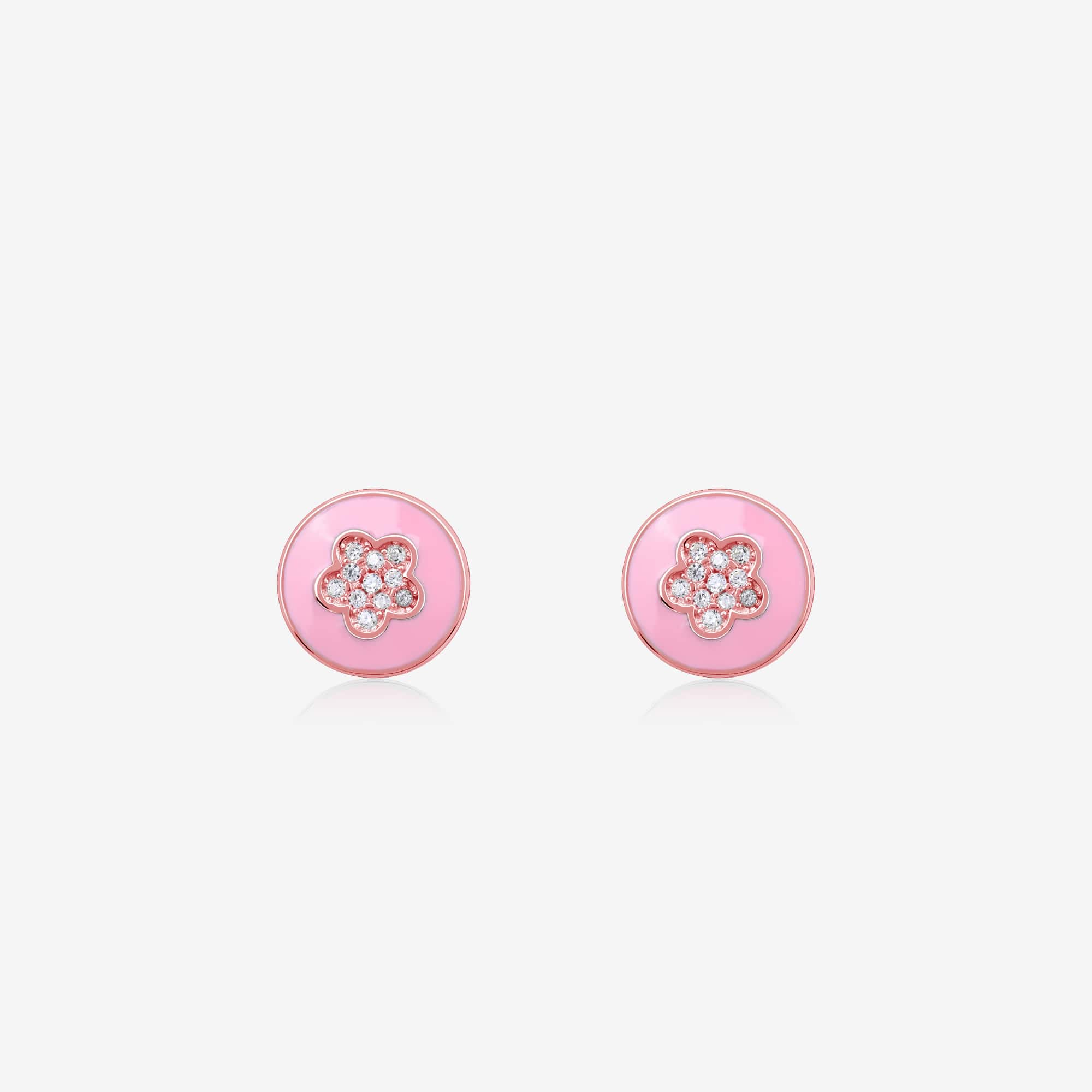 Pink Floral Studs