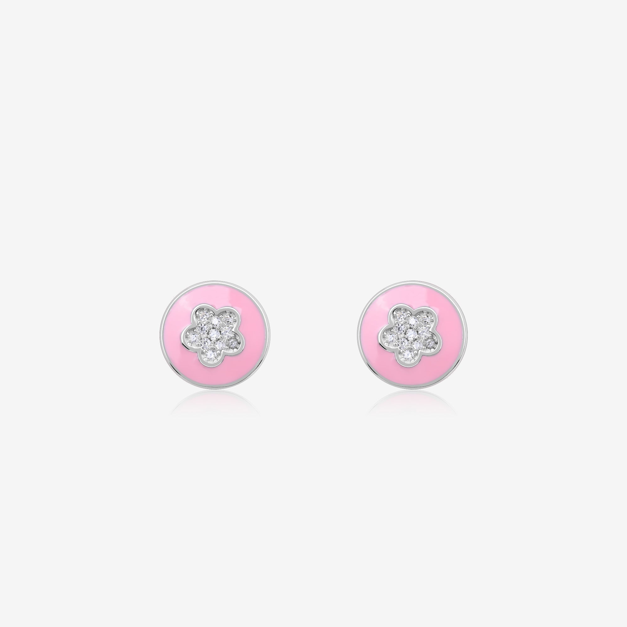 Pink Floral Studs