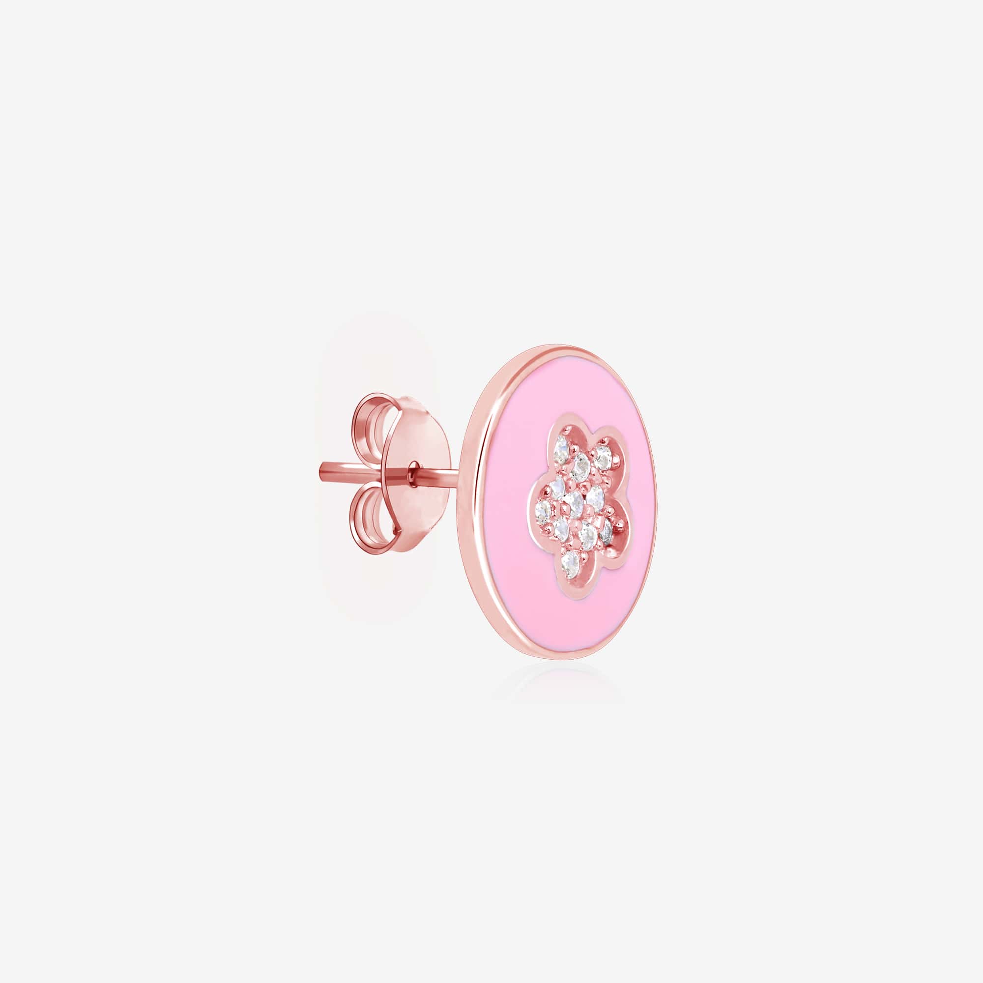 Pink Floral Studs