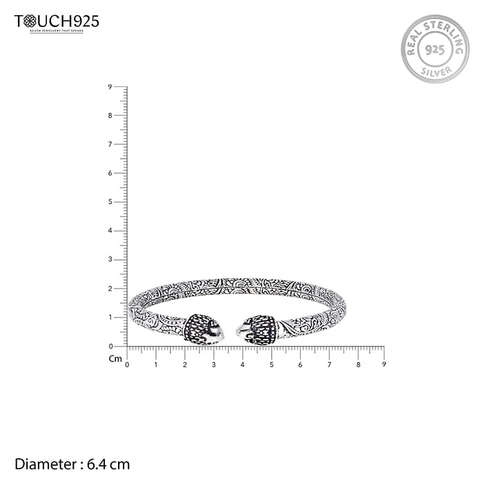 Silver Cuff Boho Oxidised Kada