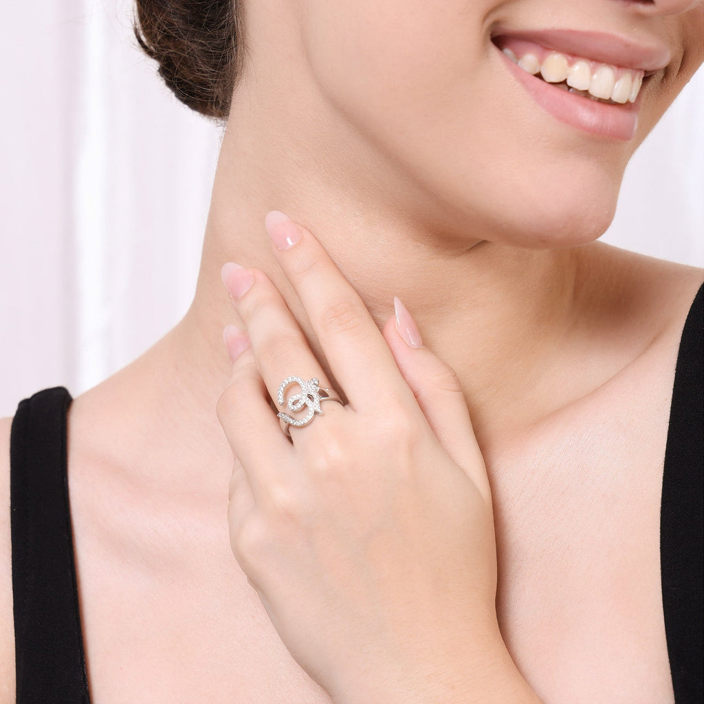 Divine Om Elegance Silver Ring