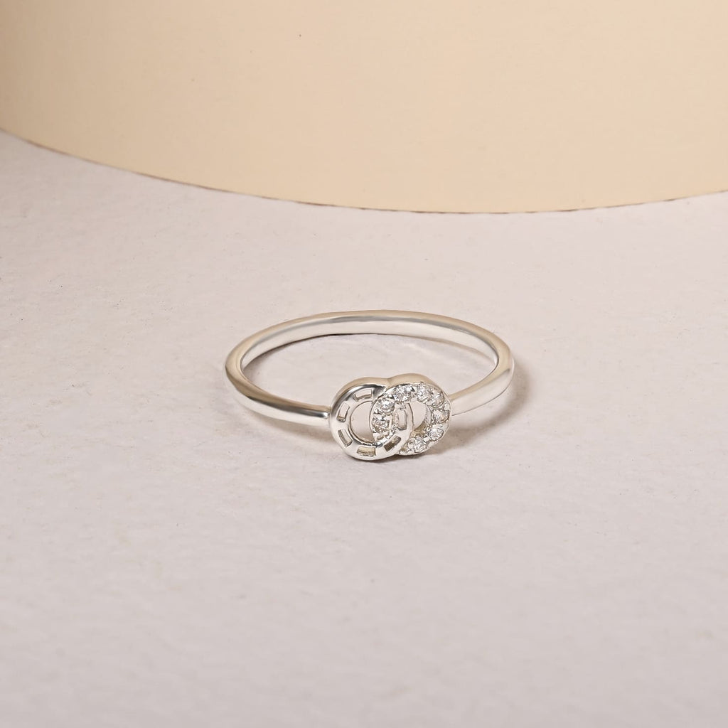 Linked Radiance CZ Silver Ring